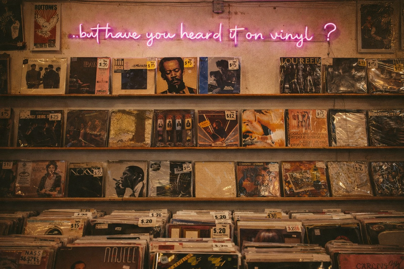 Wall display of featured vinyl