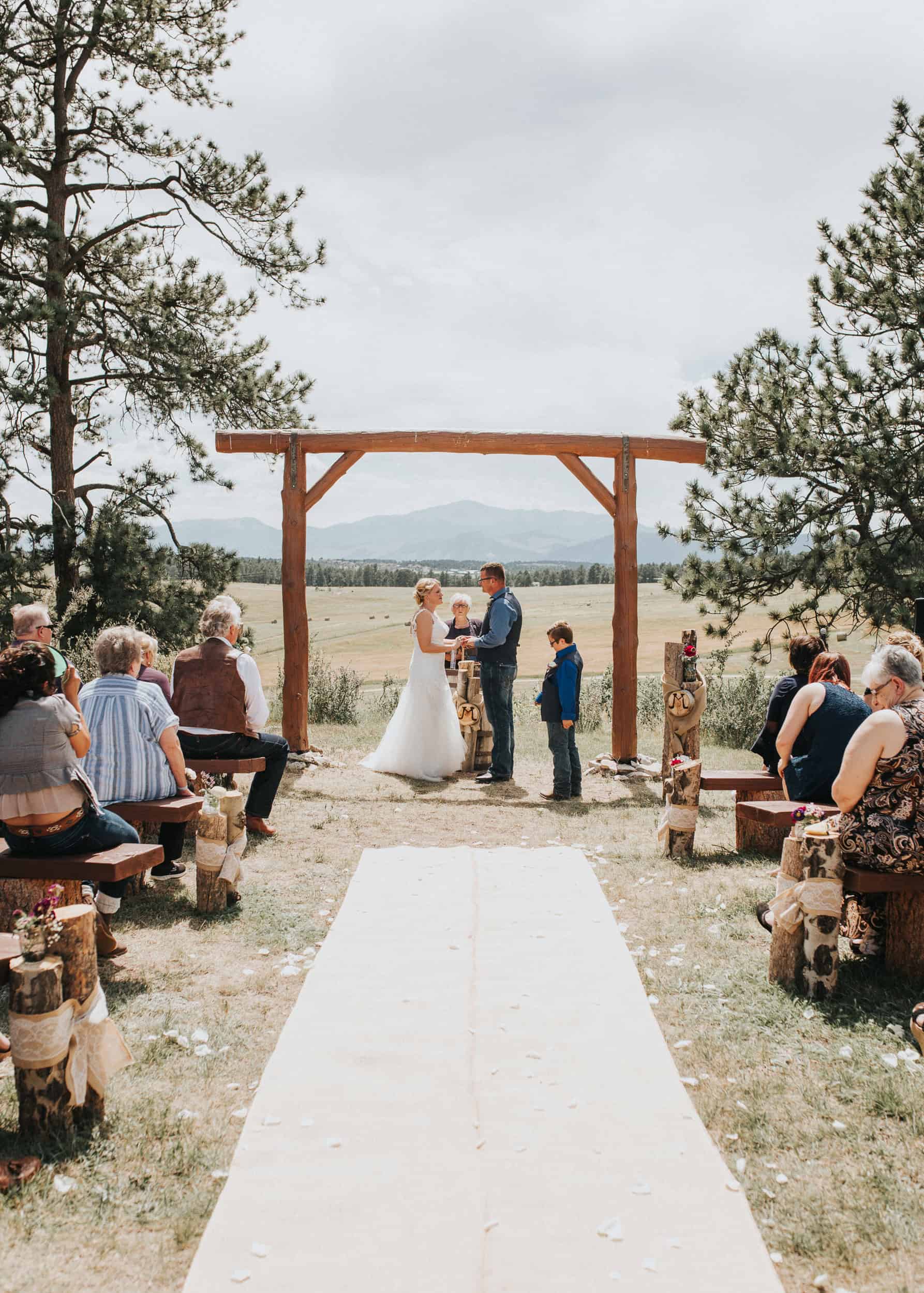 Rustic outdoor wedding ceremony