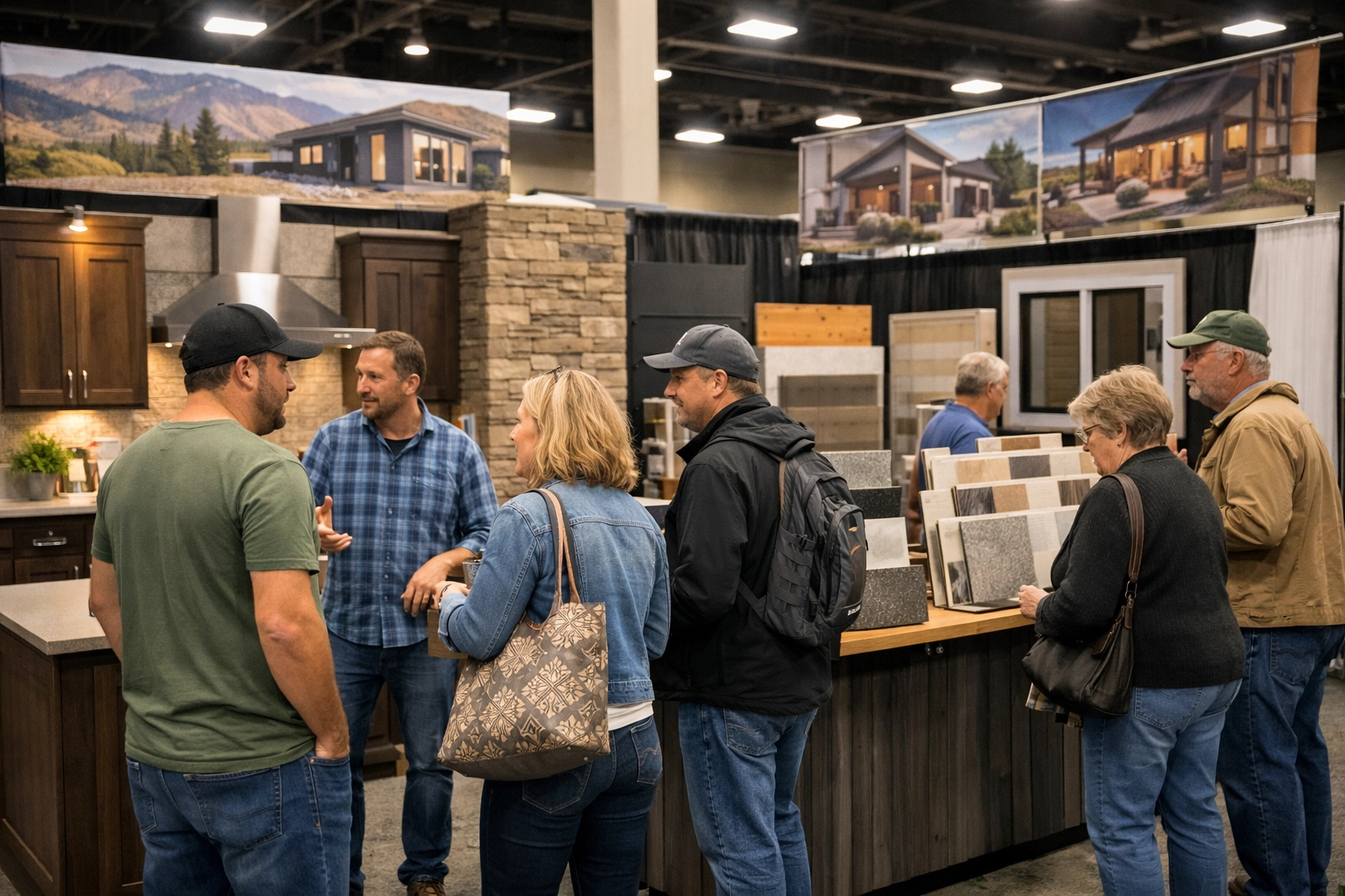 Expo booth scene at a home show in Boise