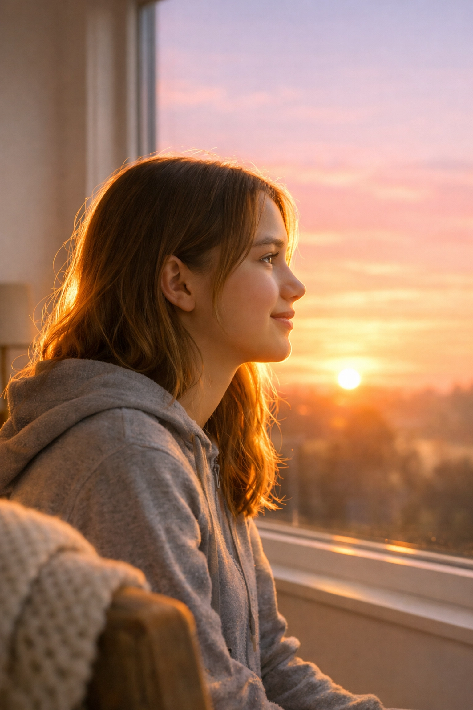 A hopeful teen starting her recovery journey at a behavioral health residential program.