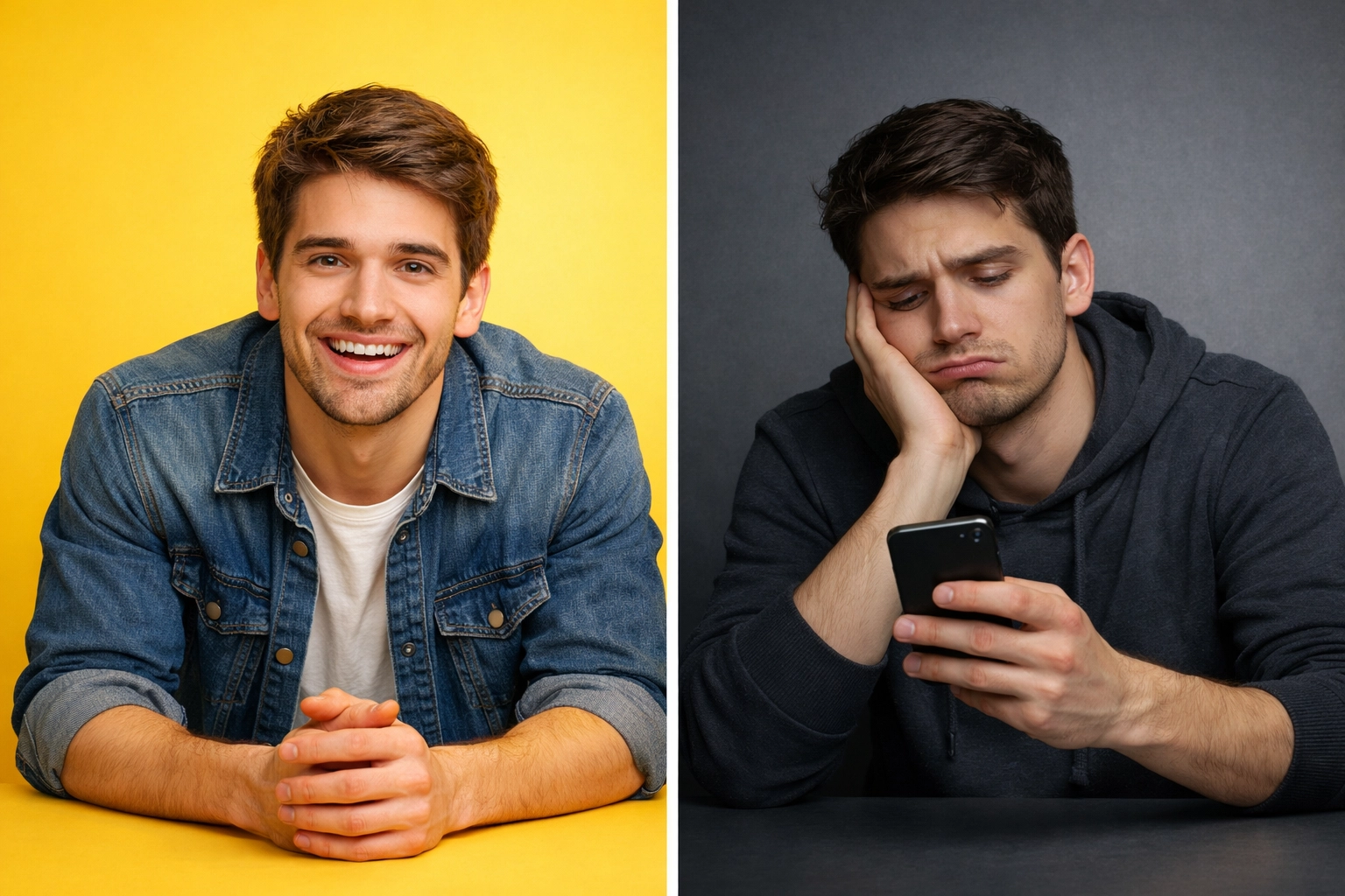 Split view of engaged versus distracted podcast listener showing audience attention importance