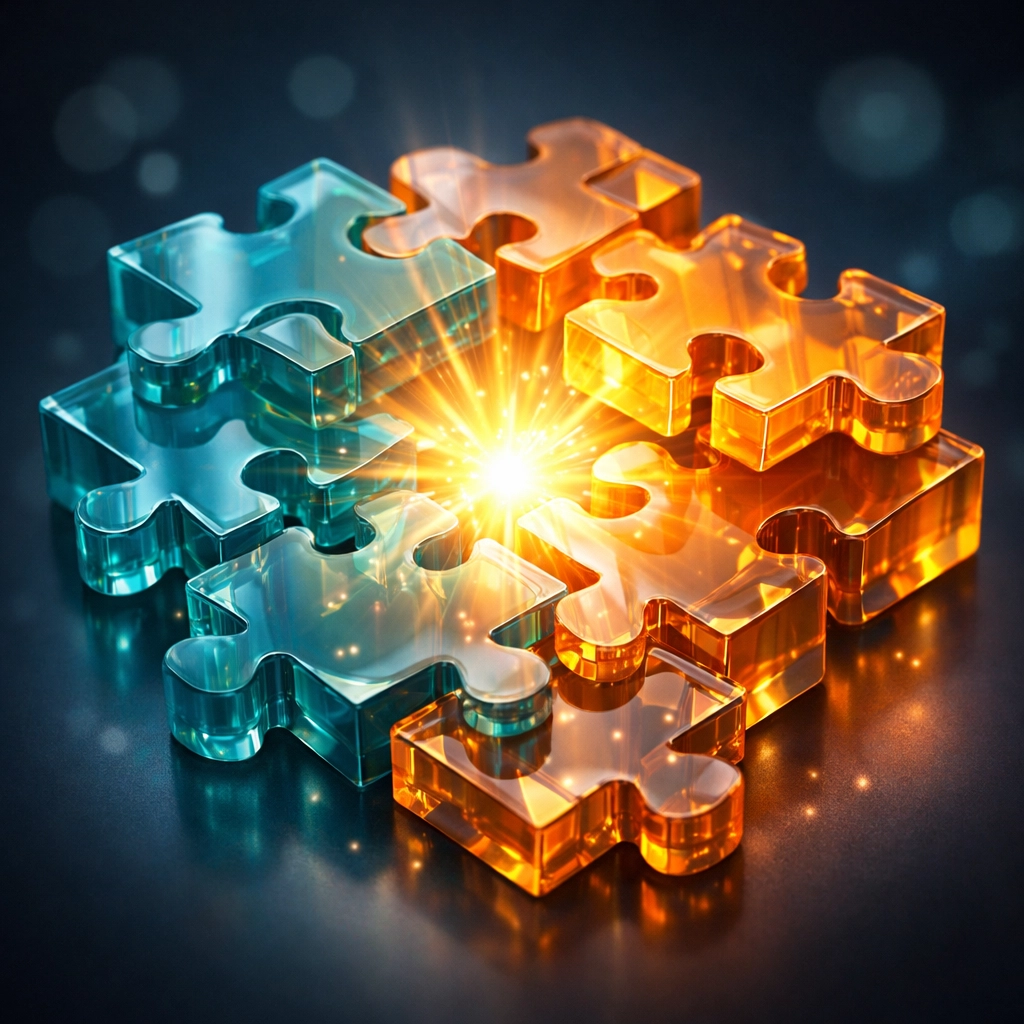 A glowing metabolic puzzle representing the biological complexity of PCOS weight loss and clinical solutions.