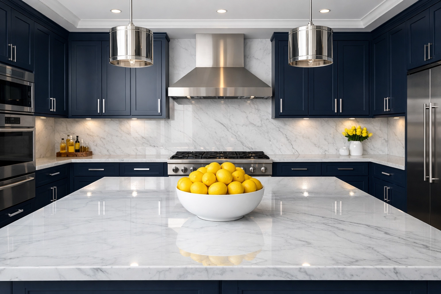 Spotless high-end kitchen in Shrewsbury showing efficiency and results of luxury lakefront cleaning.