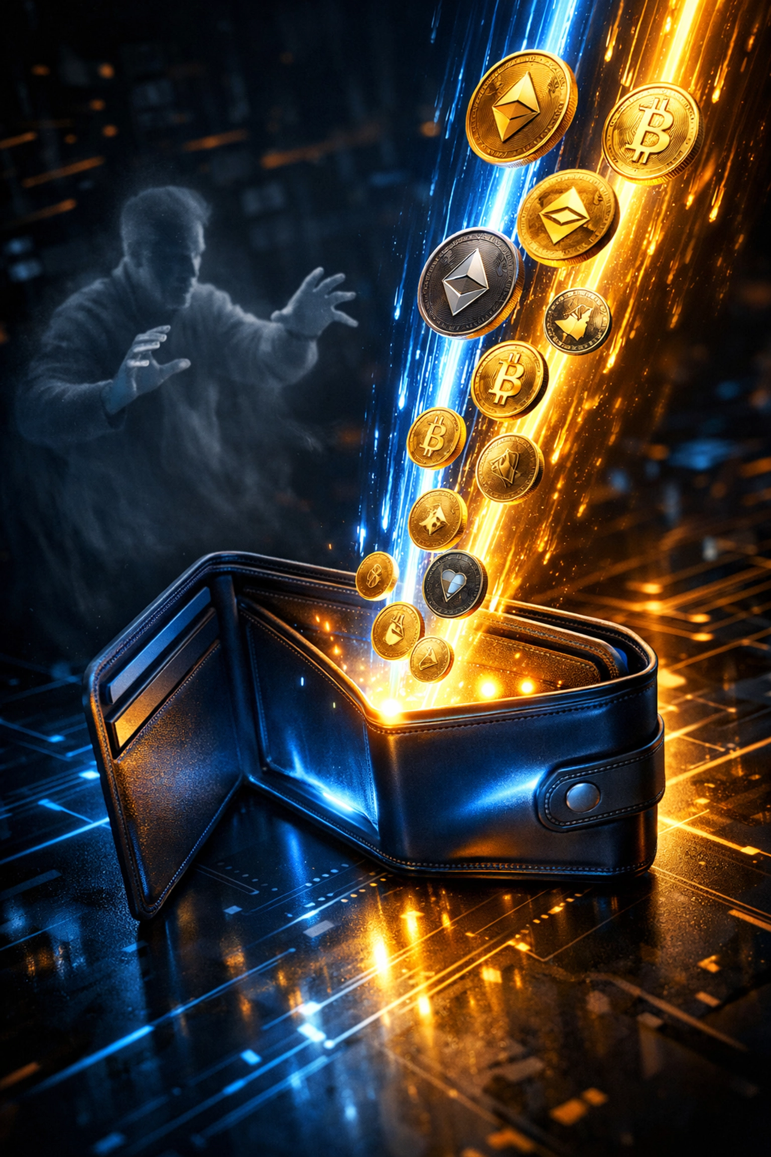 Self-custody crypto wallet receiving direct payments bypassing middleman fees