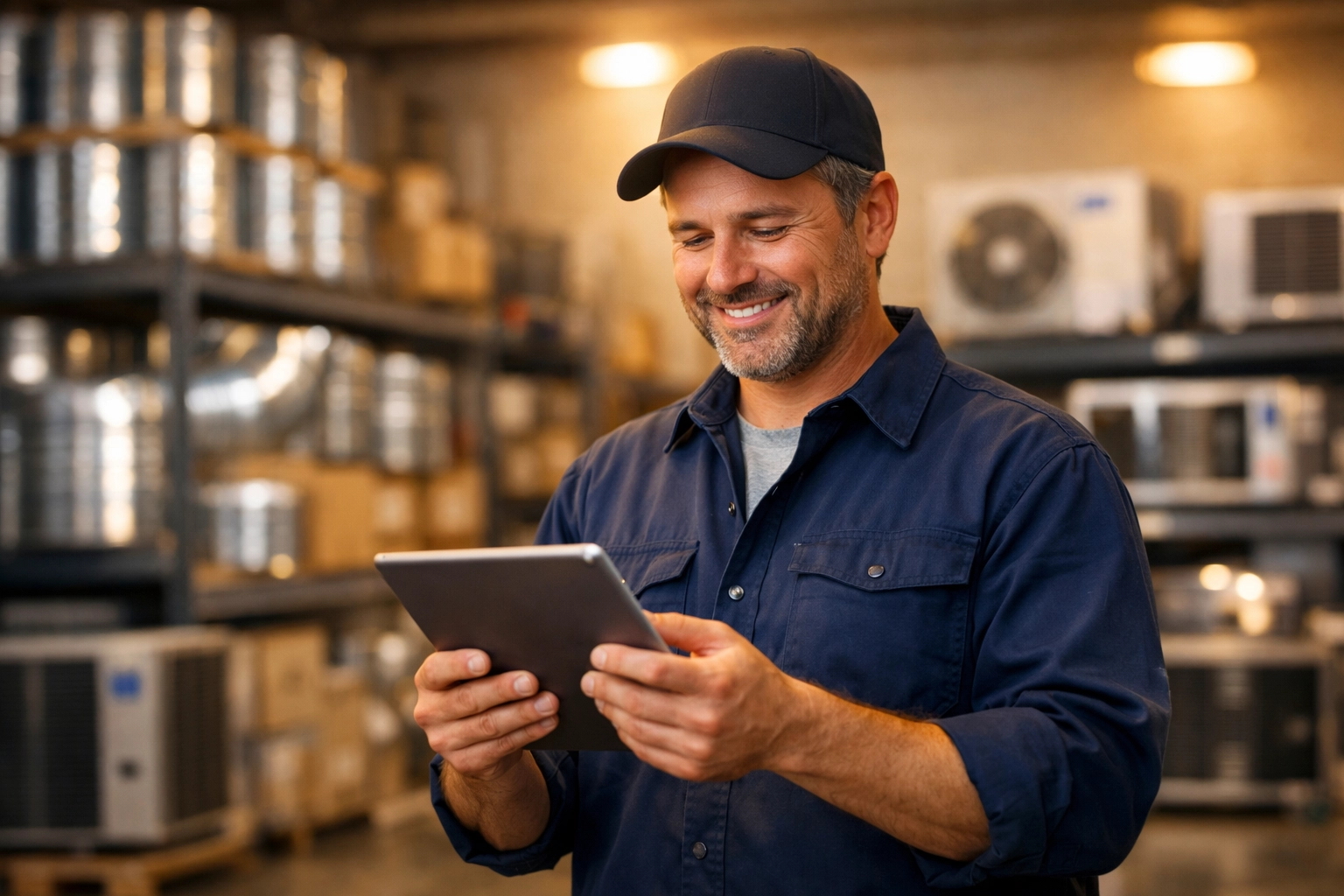 Florida HVAC business owner managing inventory and tech upgrades using specialized contractor financing.