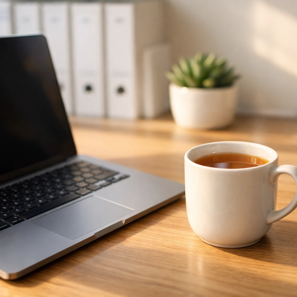 Organized clinician workspace highlighting modern healthcare administration and behavioral health regulations.