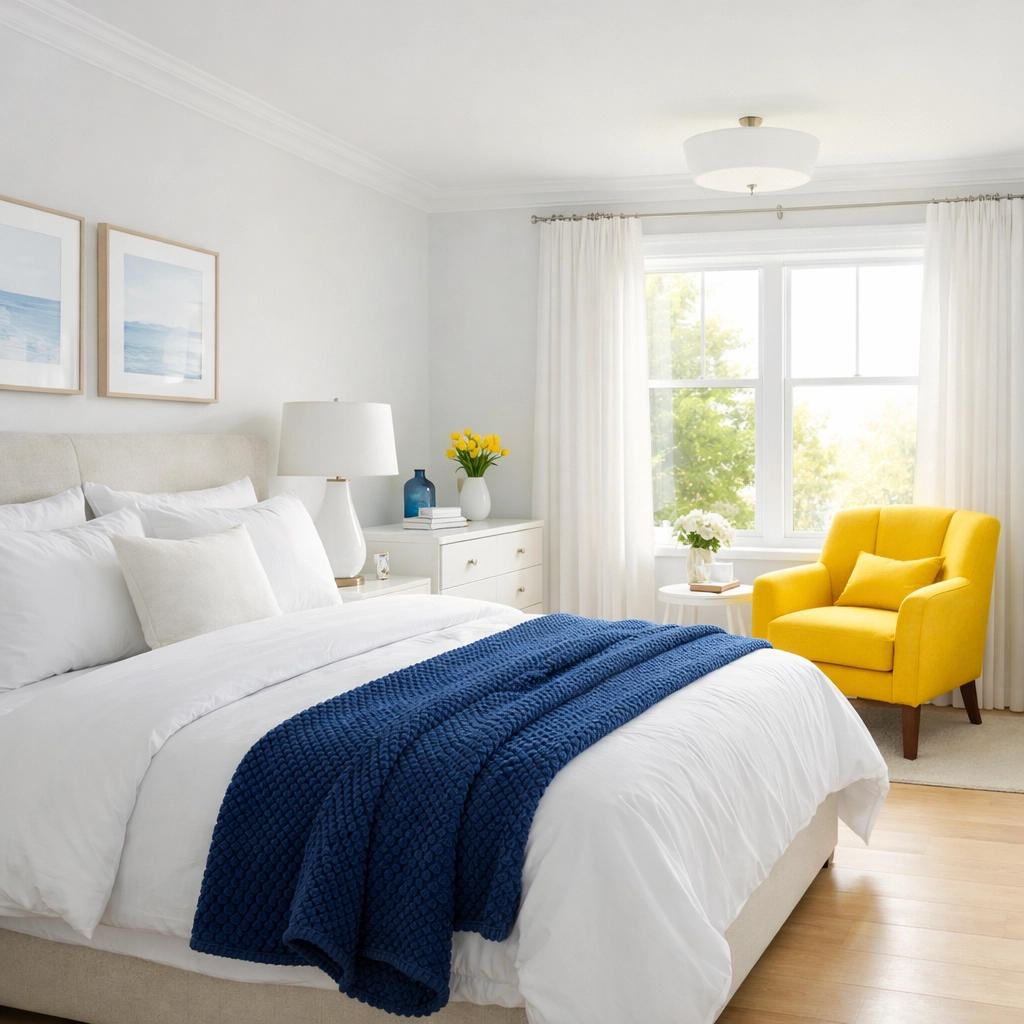 Immaculate master bedroom suite in a Leominster home reflecting the luxury of a professional house cleaning.