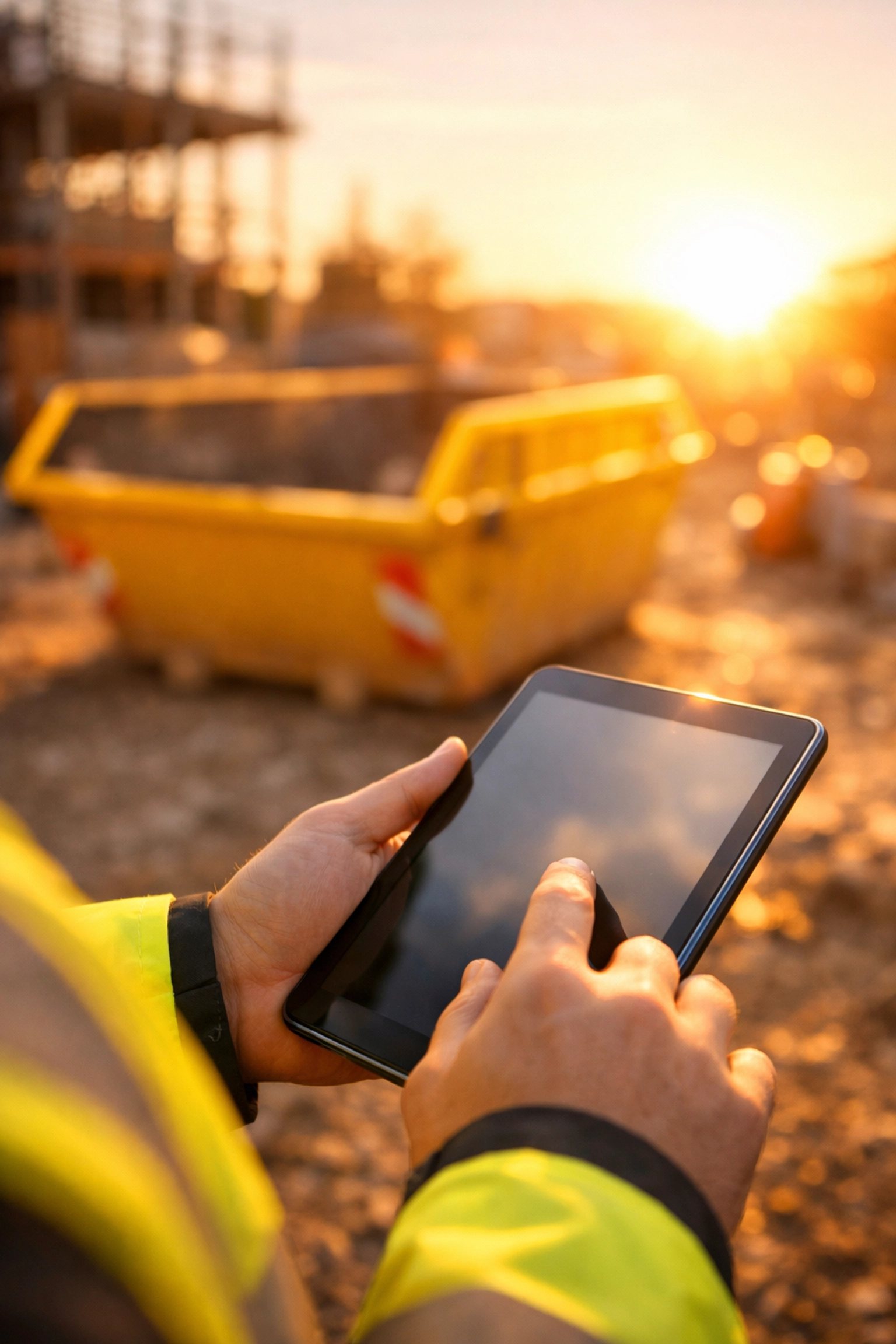 Digital skip hire tracking and waste documentation technology used on a North West site.