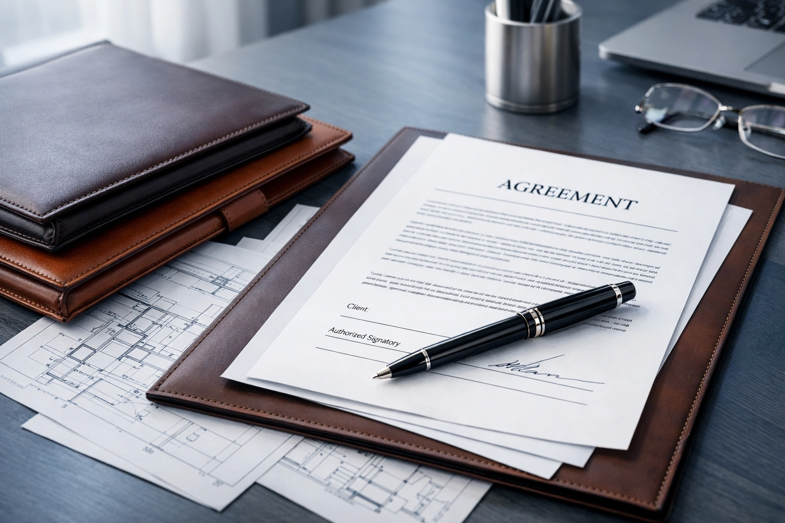 Legal agreements and business sale documents organized for NC business exit planning