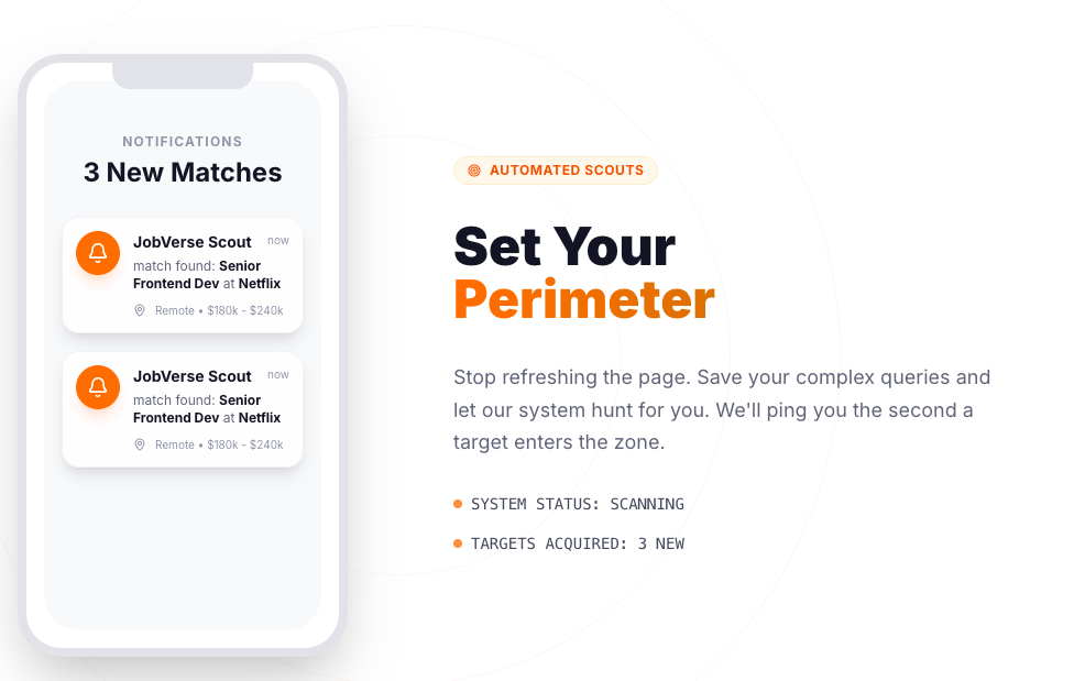 JobVerse Scout Mobile Notification Interface