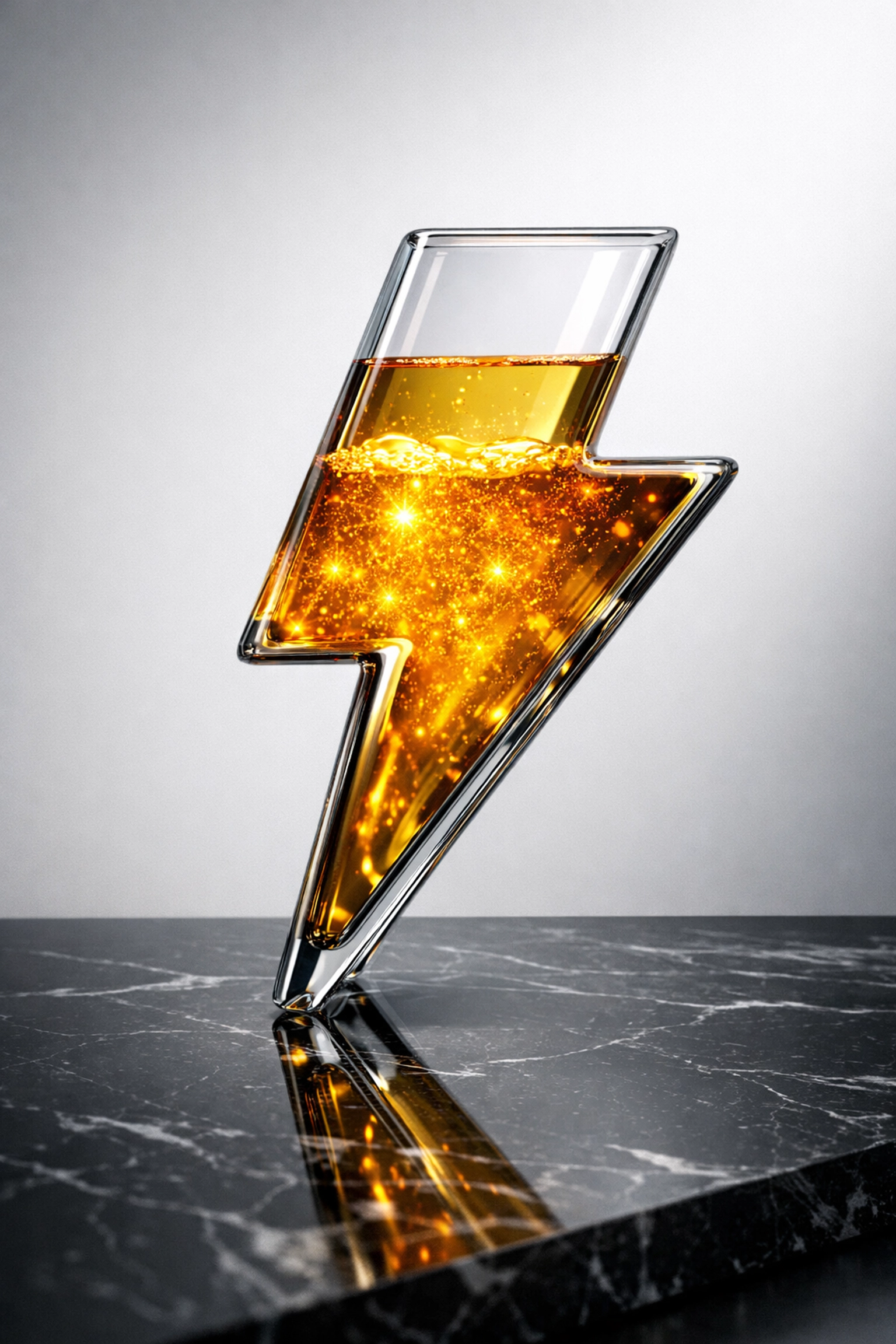 Lightning bolt vessel representing the 85% rule for peak productivity and burnout prevention in soft wellness.