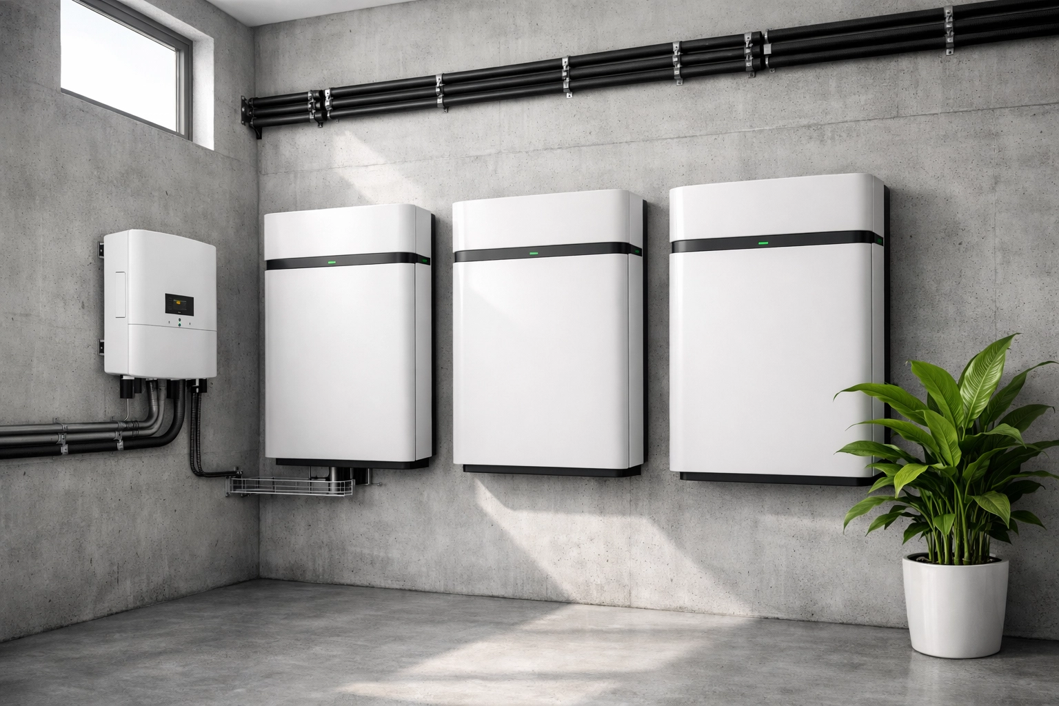 Commercial solar battery storage system for businesses seeking energy independence and renewable power backup.