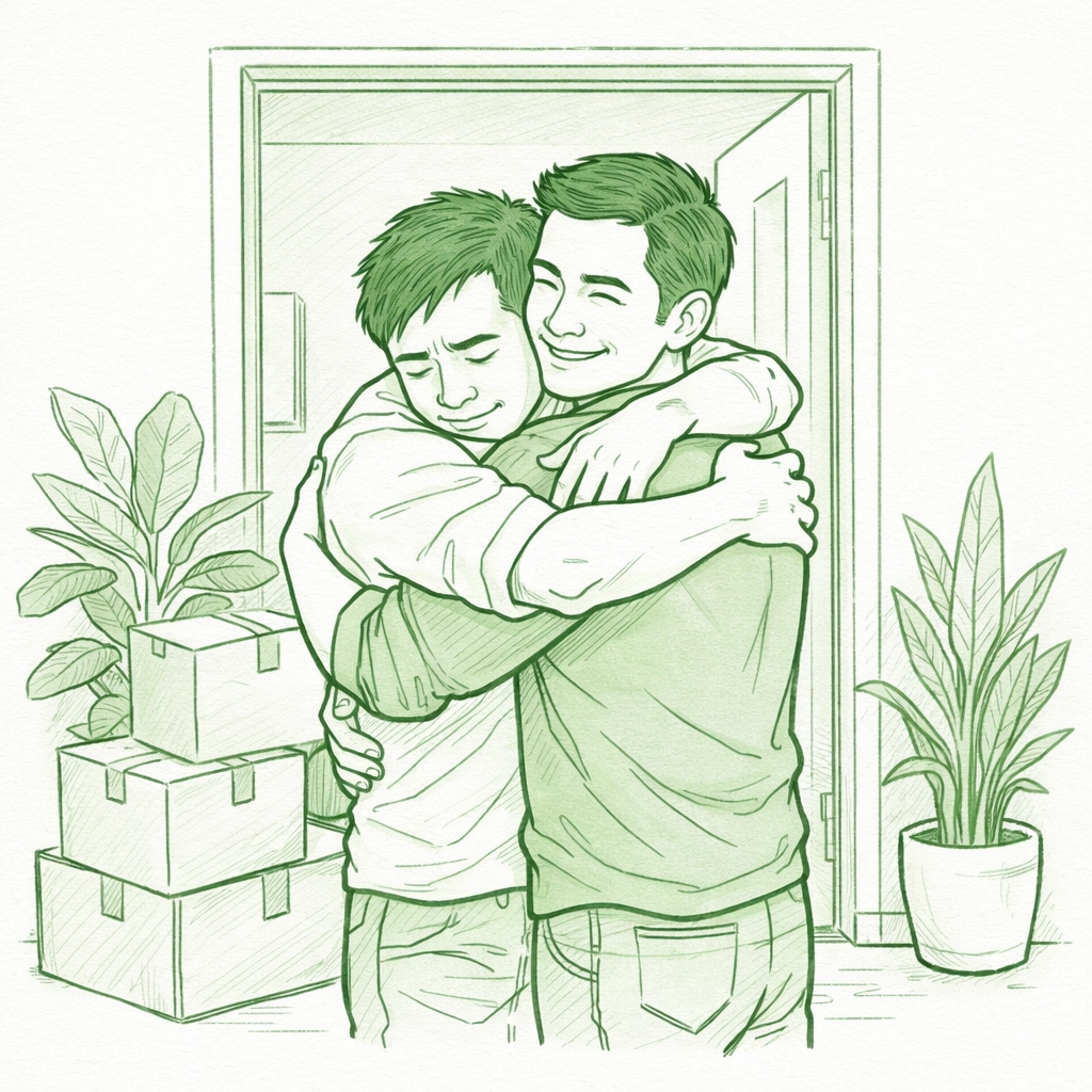 Two gay men celebrate new beginning at their apartment in LGBTQ+-friendly Philippine community