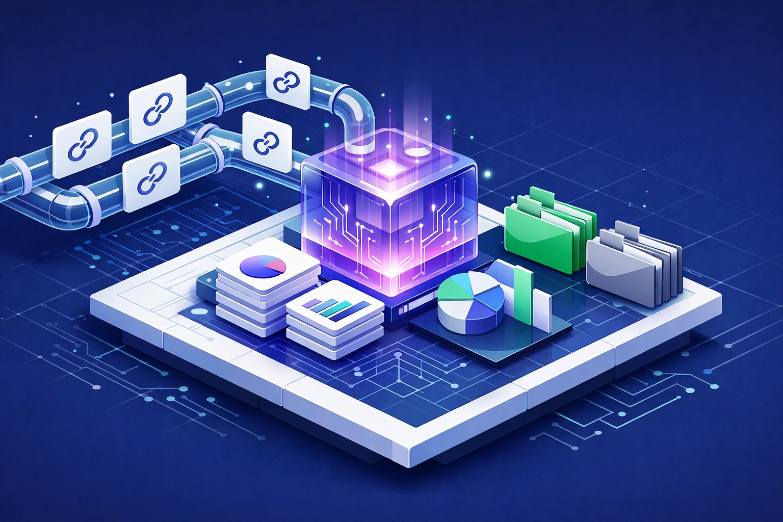 Conceptual AI data enrichment process sorting website information into high intent lead categories.
