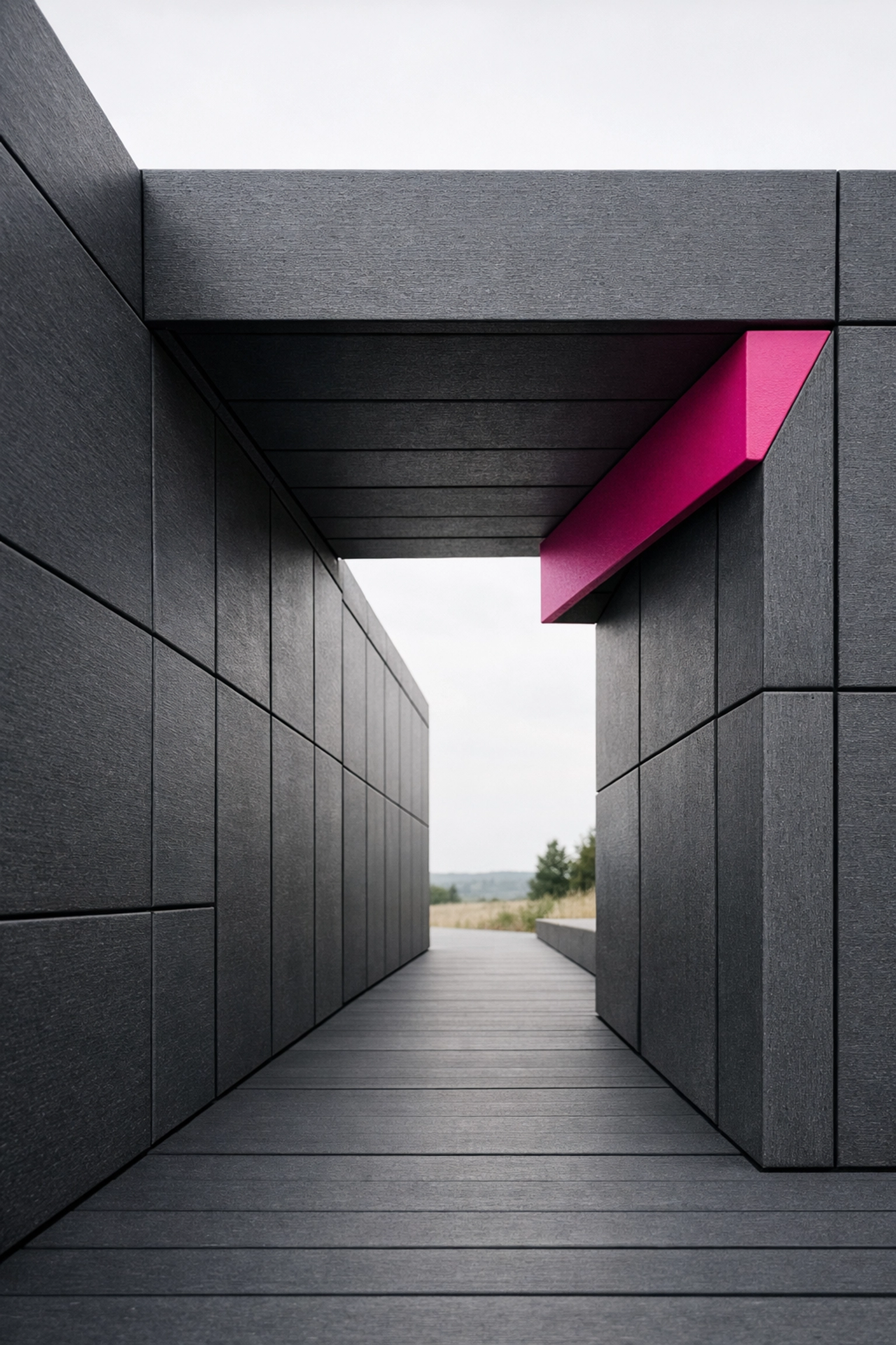 Sleek outdoor pathway built with durable, weather-resistant recycled plastic panels for zero maintenance.