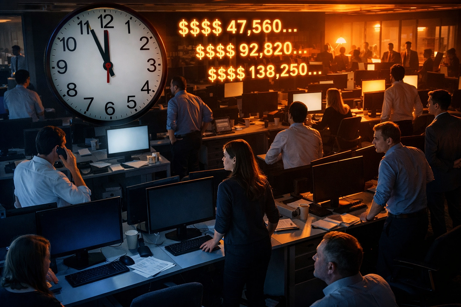 Office workers experiencing costly ERP system downtime and business disruption