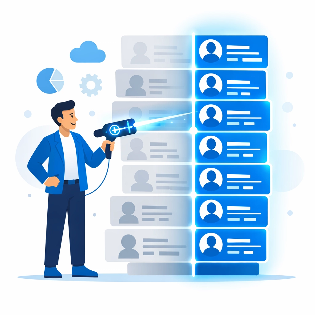 Professional aligning business citation cards to improve local SEO digital footprint.