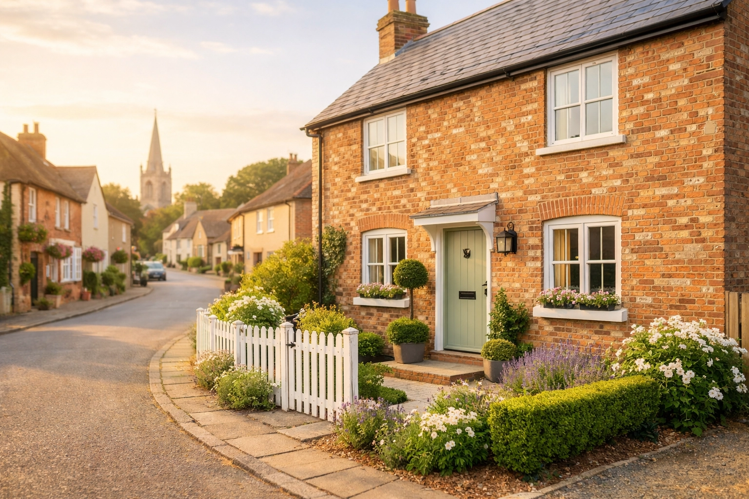 Charming brick cottage on a quiet residential street in a Cambridgeshire town for first-time buyers.