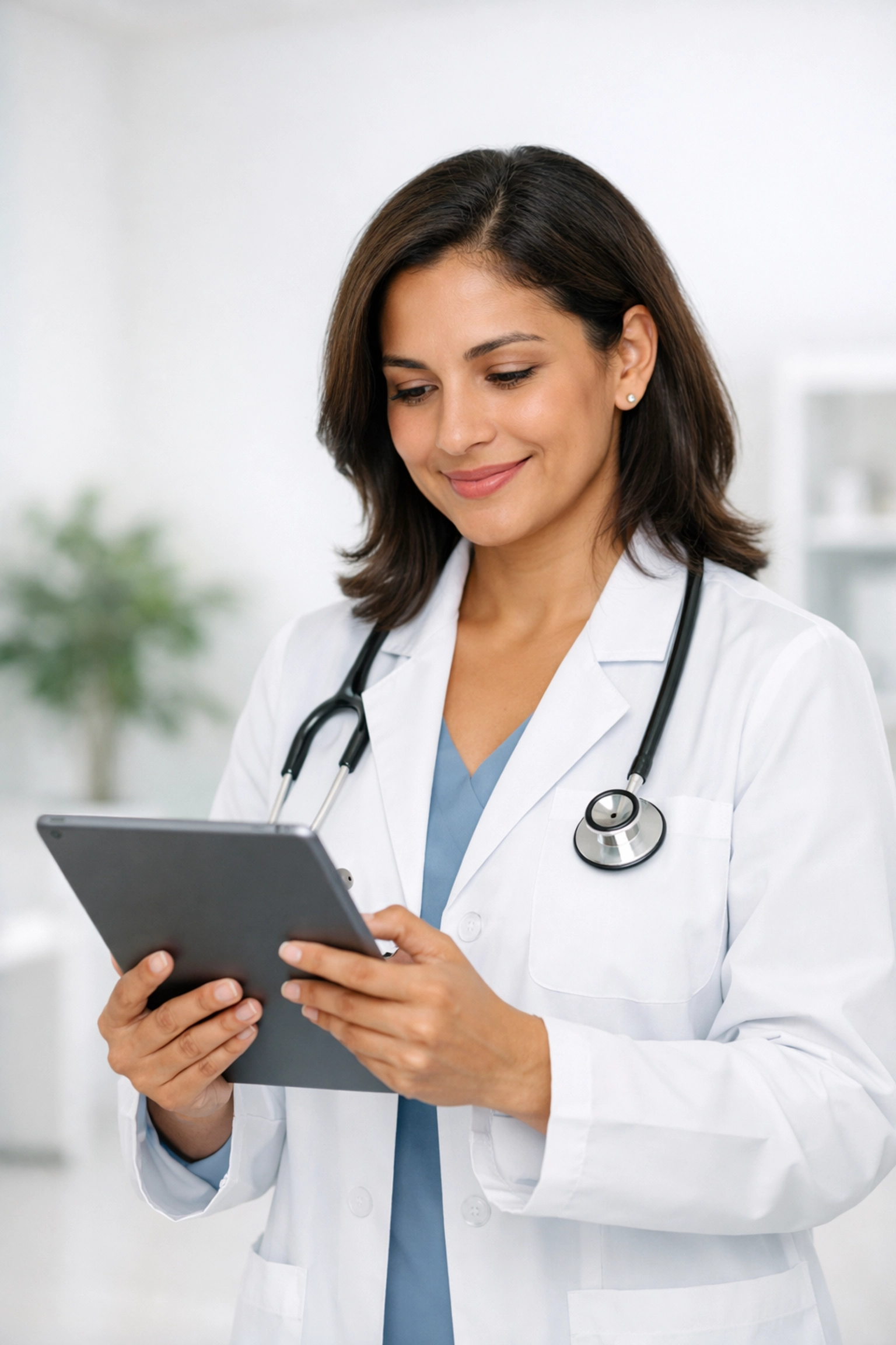 A licensed medical provider reviewing patient health data for online weight loss medication eligibility.