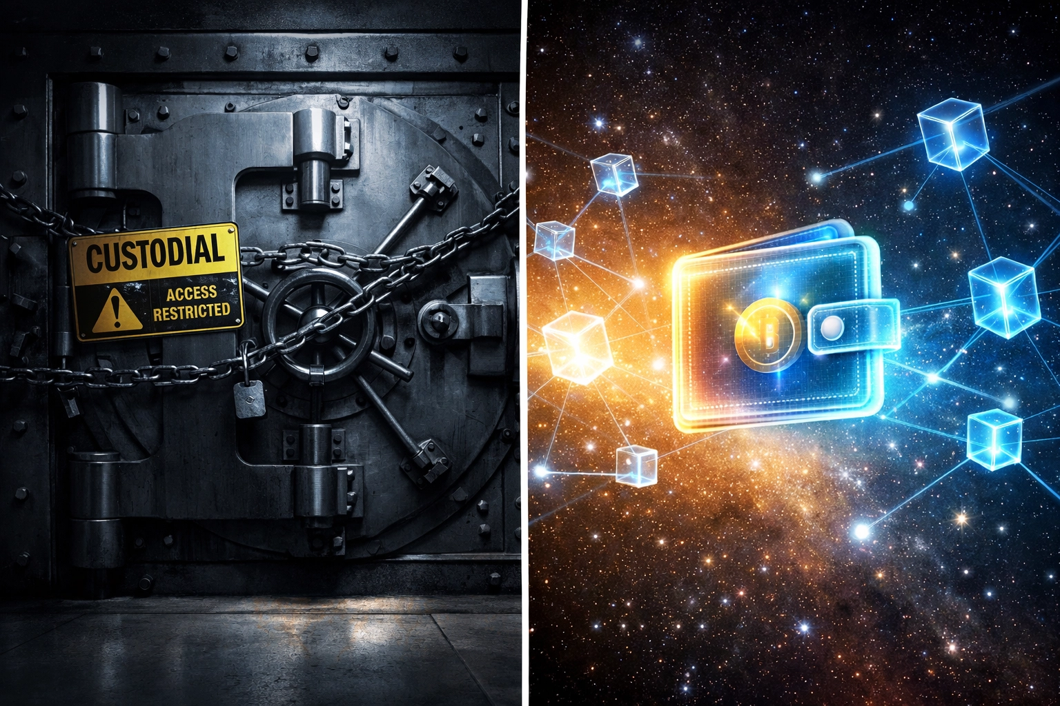 Custodial wallet vs self-custody crypto account comparison for merchant payment systems