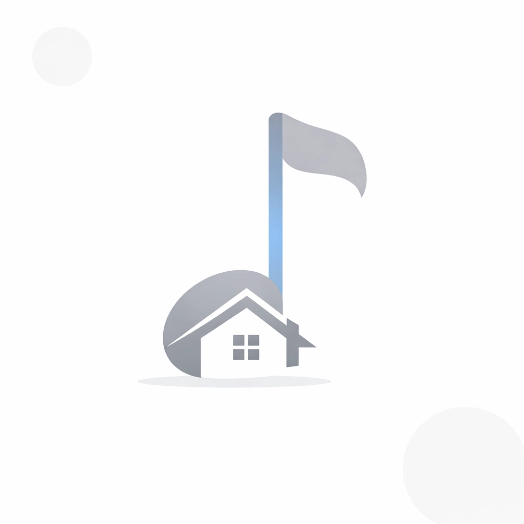 Artistic graphic of a musical note and house icon representing community life in Lancaster County.