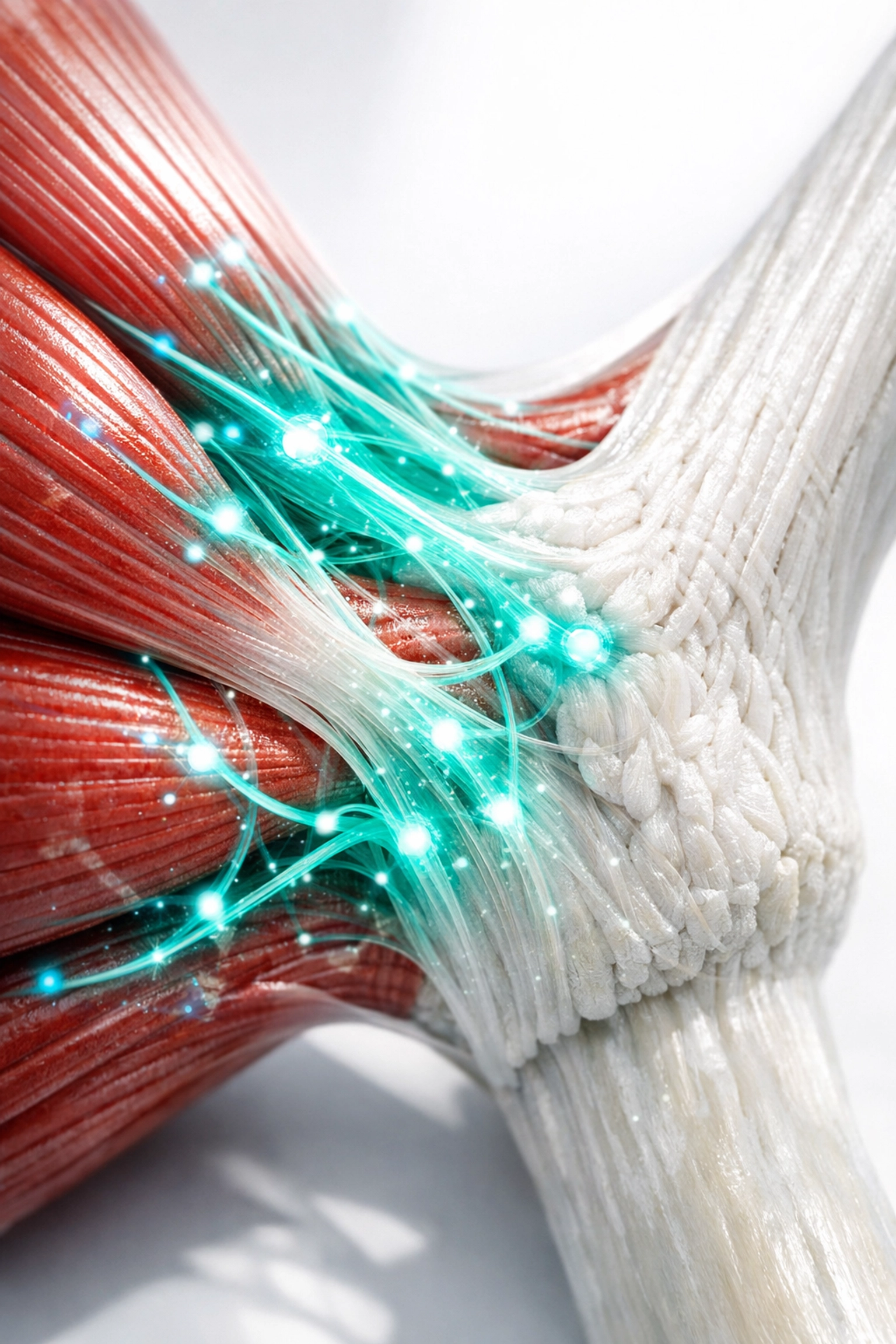 Muscle fiber repair and tissue regeneration visualization for BPC-157 and TB-500 peptide therapy.