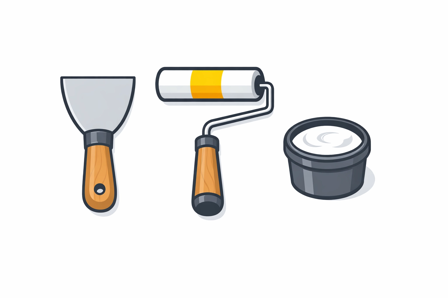 Painting and drywall tools used by a Downtown Vancouver handyman for common condo repairs and maintenance.