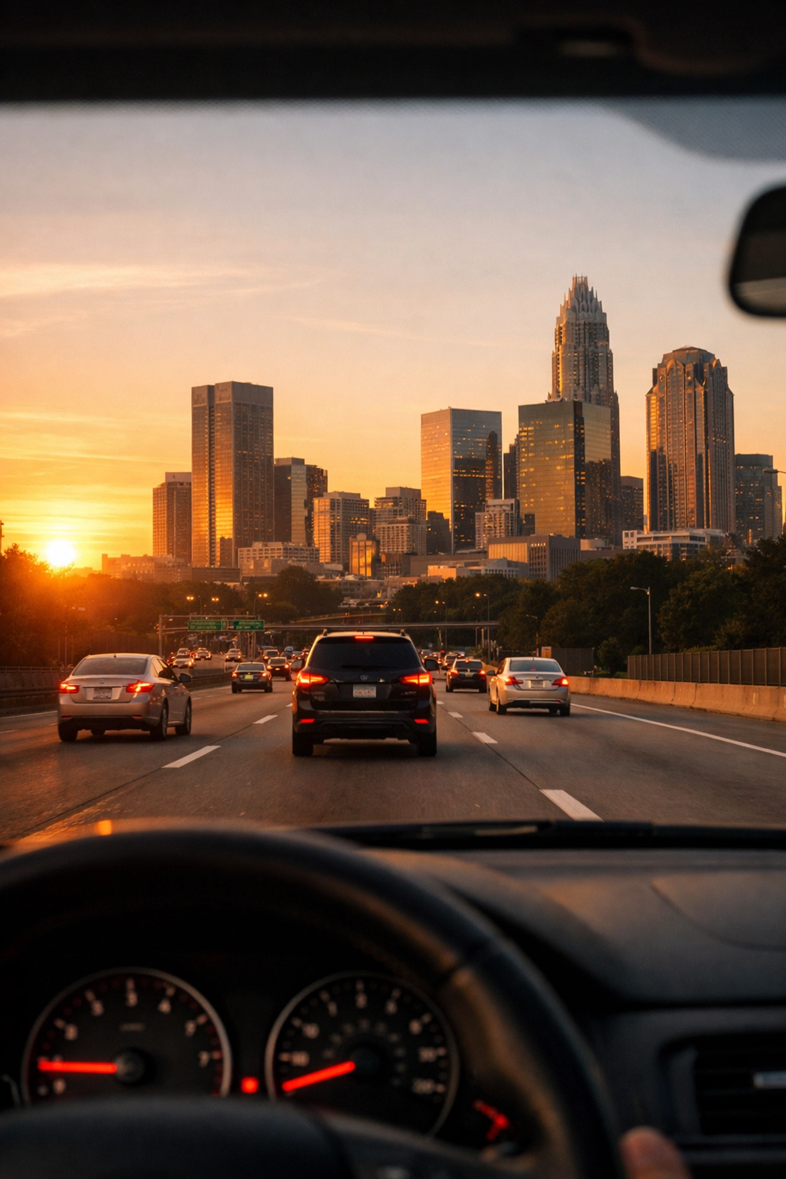Charlotte skyline commute