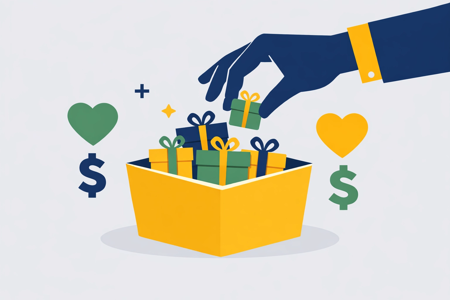 Illustration of grouping charitable donations to maximize tax refunds in New Haven.