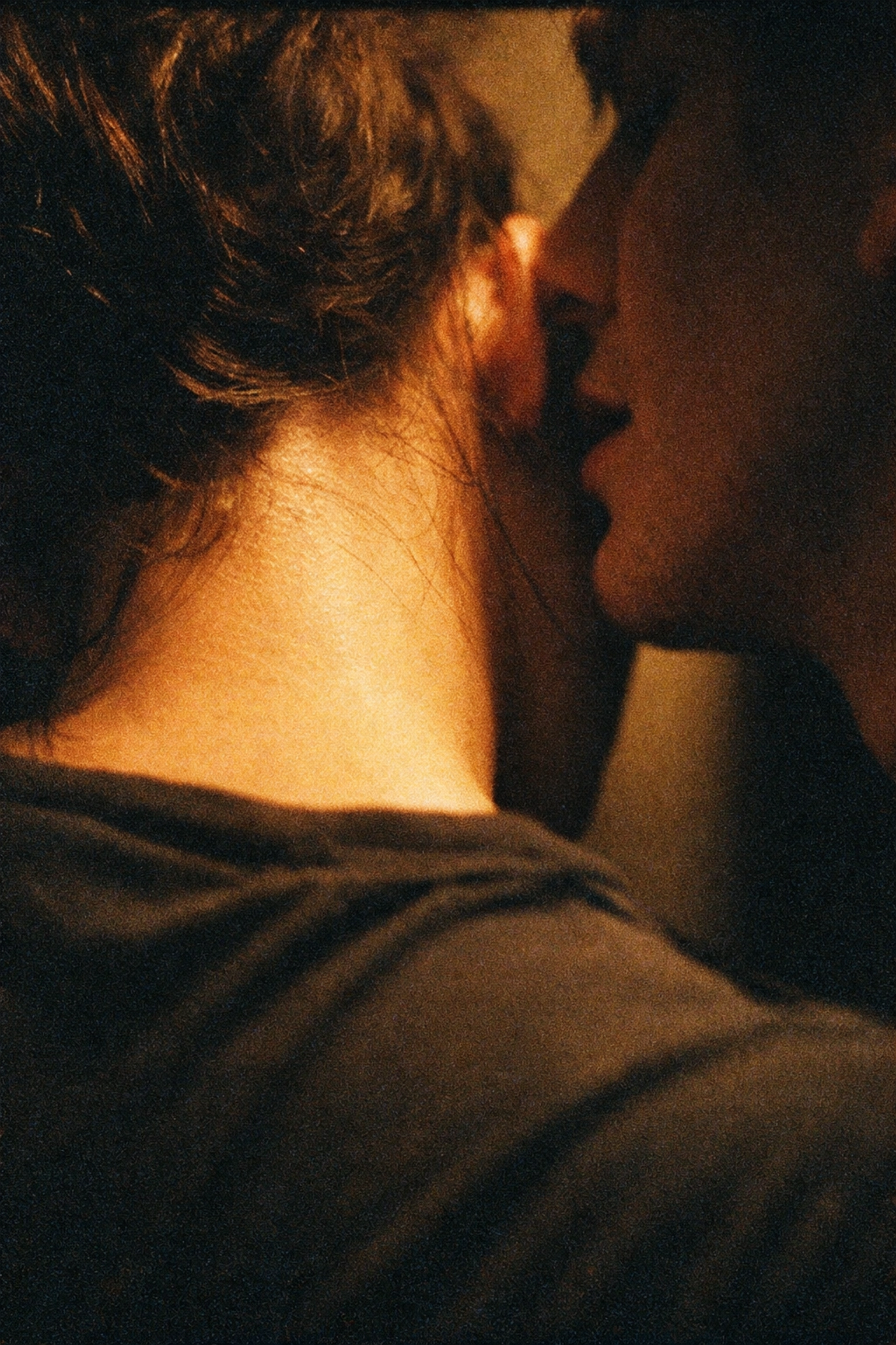 Verbal domination scene with whispered degrading words illustrating erotic humiliation power exchange