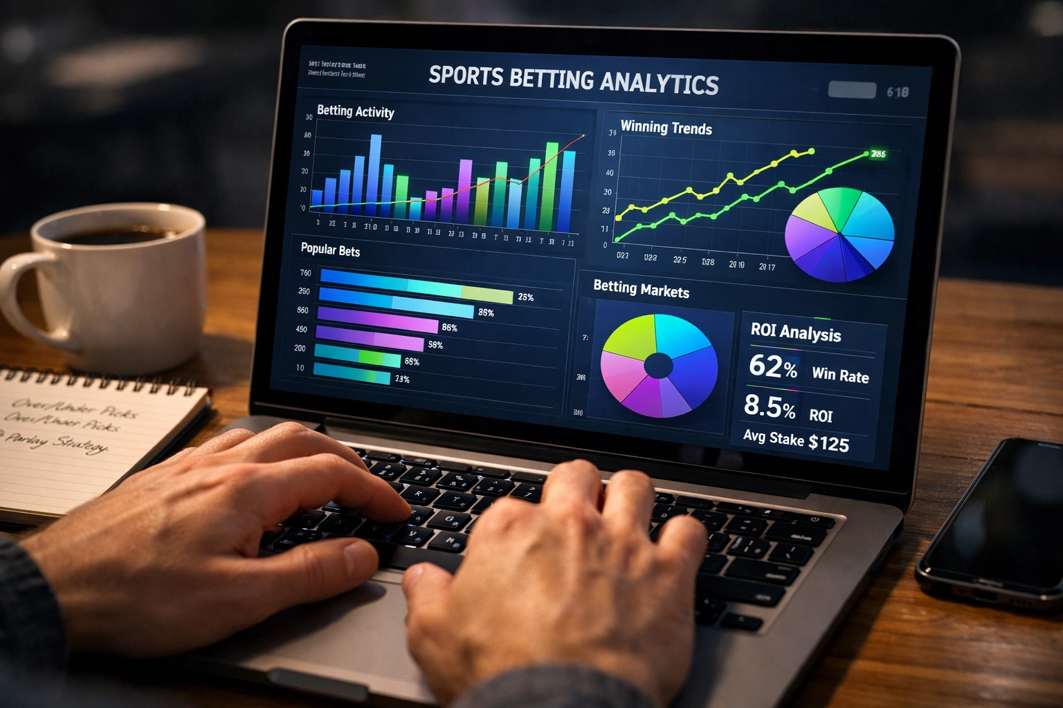 Analyzing sports betting campaign data and KPIs on analytics dashboard