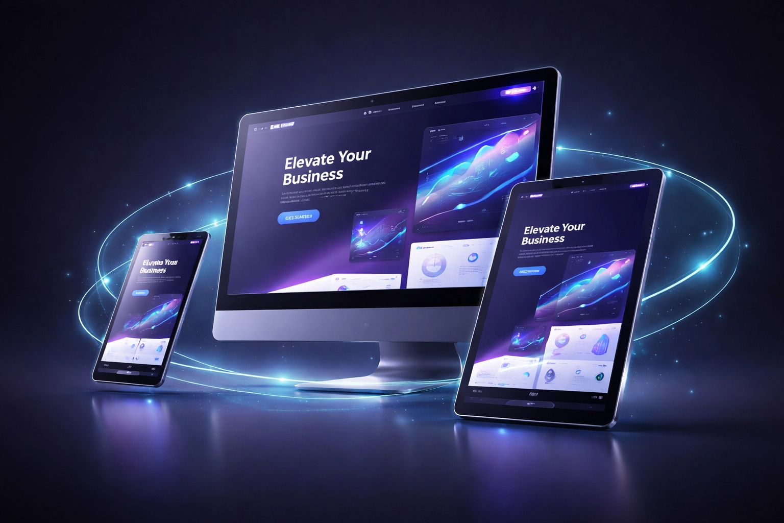 Website design adapting to multiple screens with AI-driven responsive layouts for better consistency and workflow