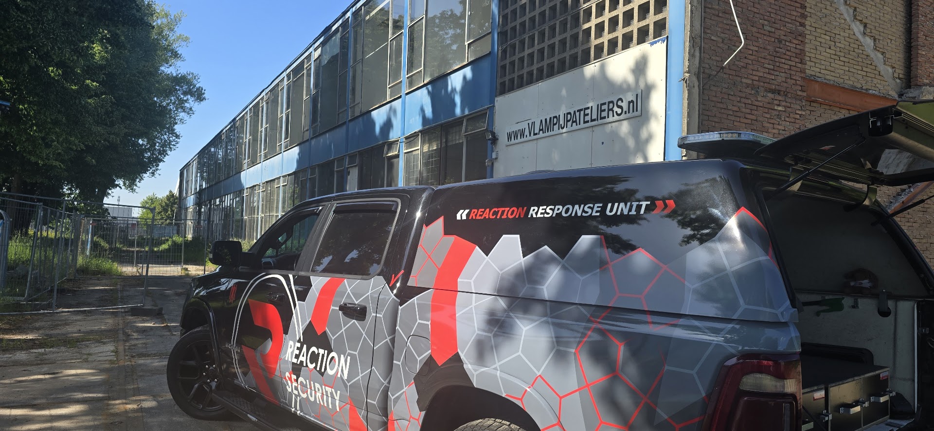 Reaction Security response vehicle at industrial property