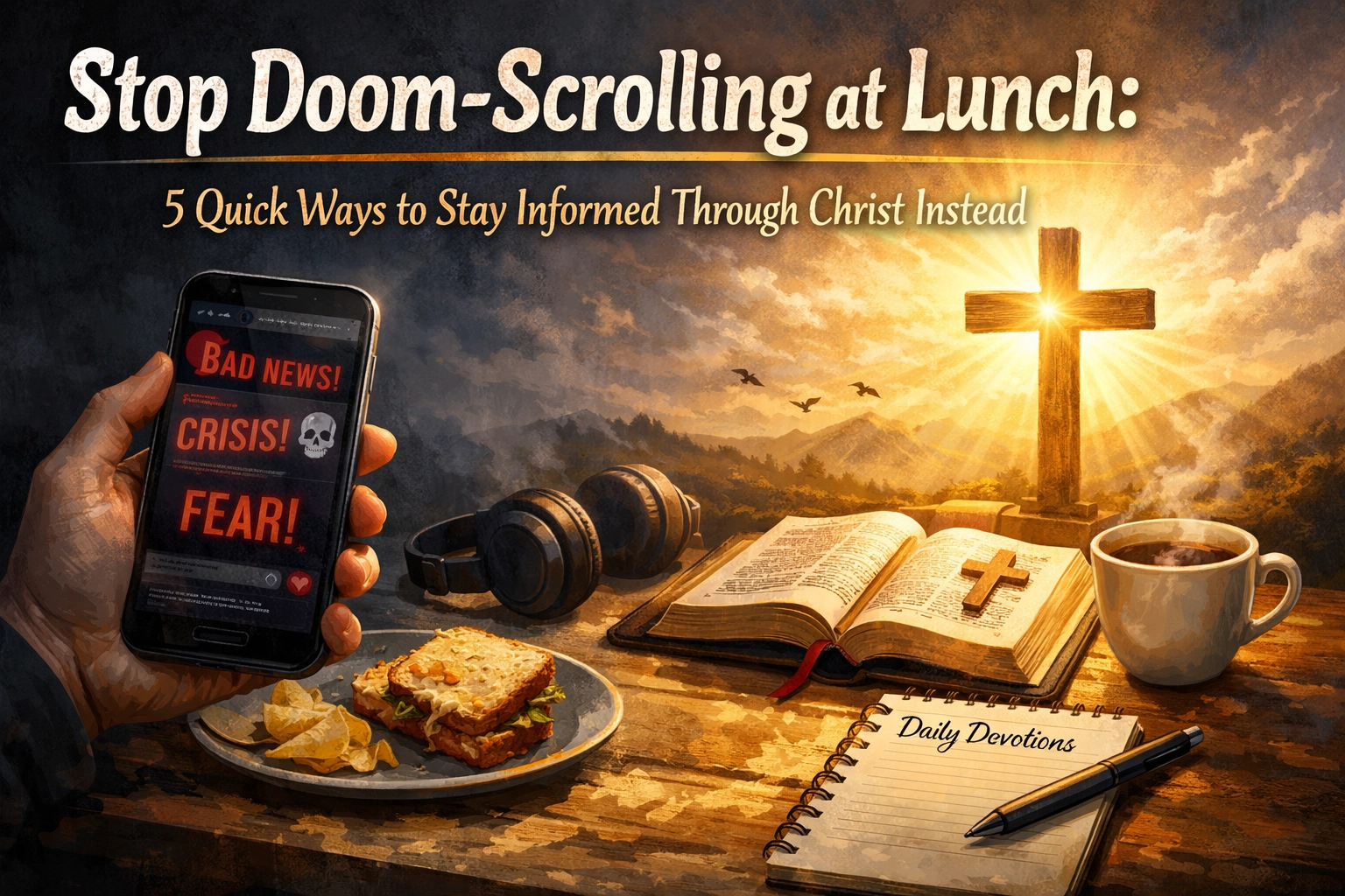 [HERO] Stop Doom-Scrolling at Lunch: 5 Quick Ways to Stay Informed Through Christ Instead