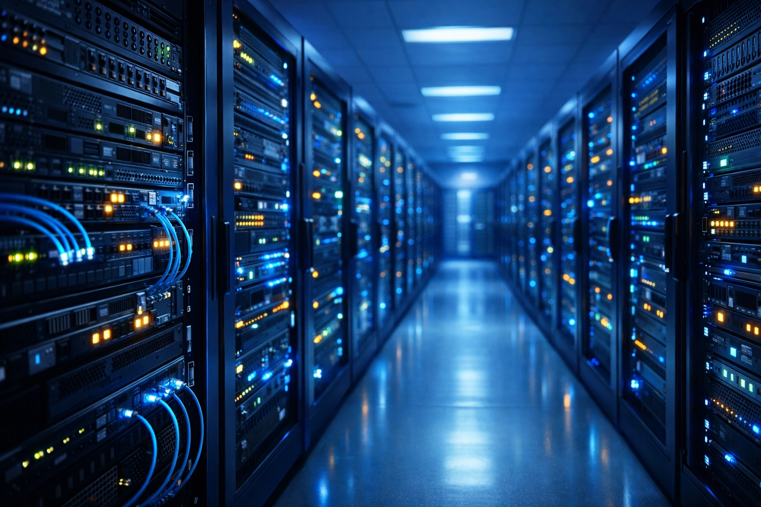 Modern data center infrastructure supporting large-scale data operations and cloud architecture