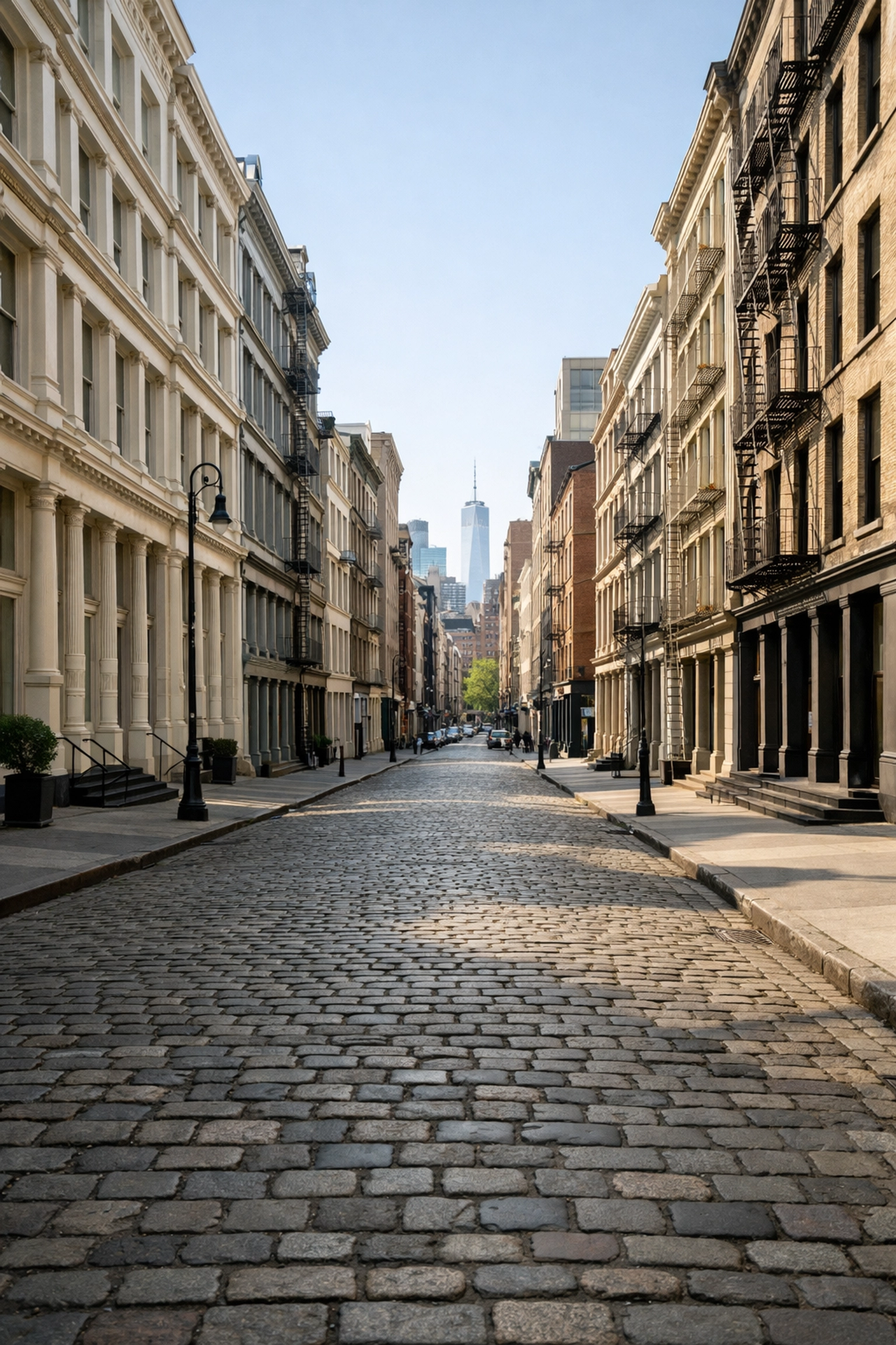 Clean SoHo NYC street photography showing professional object removal and lighting edits in Luminar Neo.