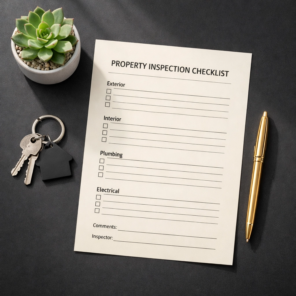 Property inspection checklist and keys for social housing compliance documentation