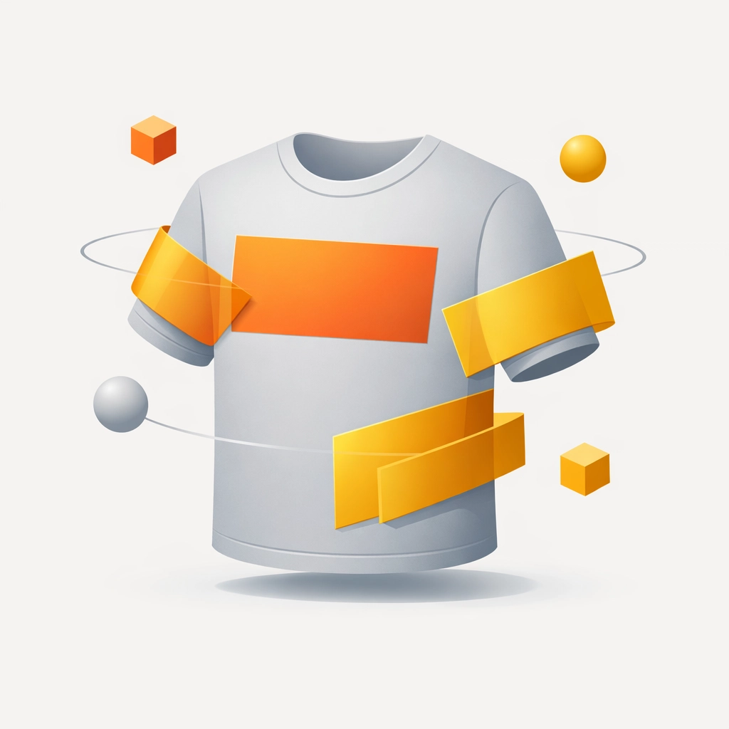Illustration of a t-shirt showing various print zones to analyze complexity and protect margins.