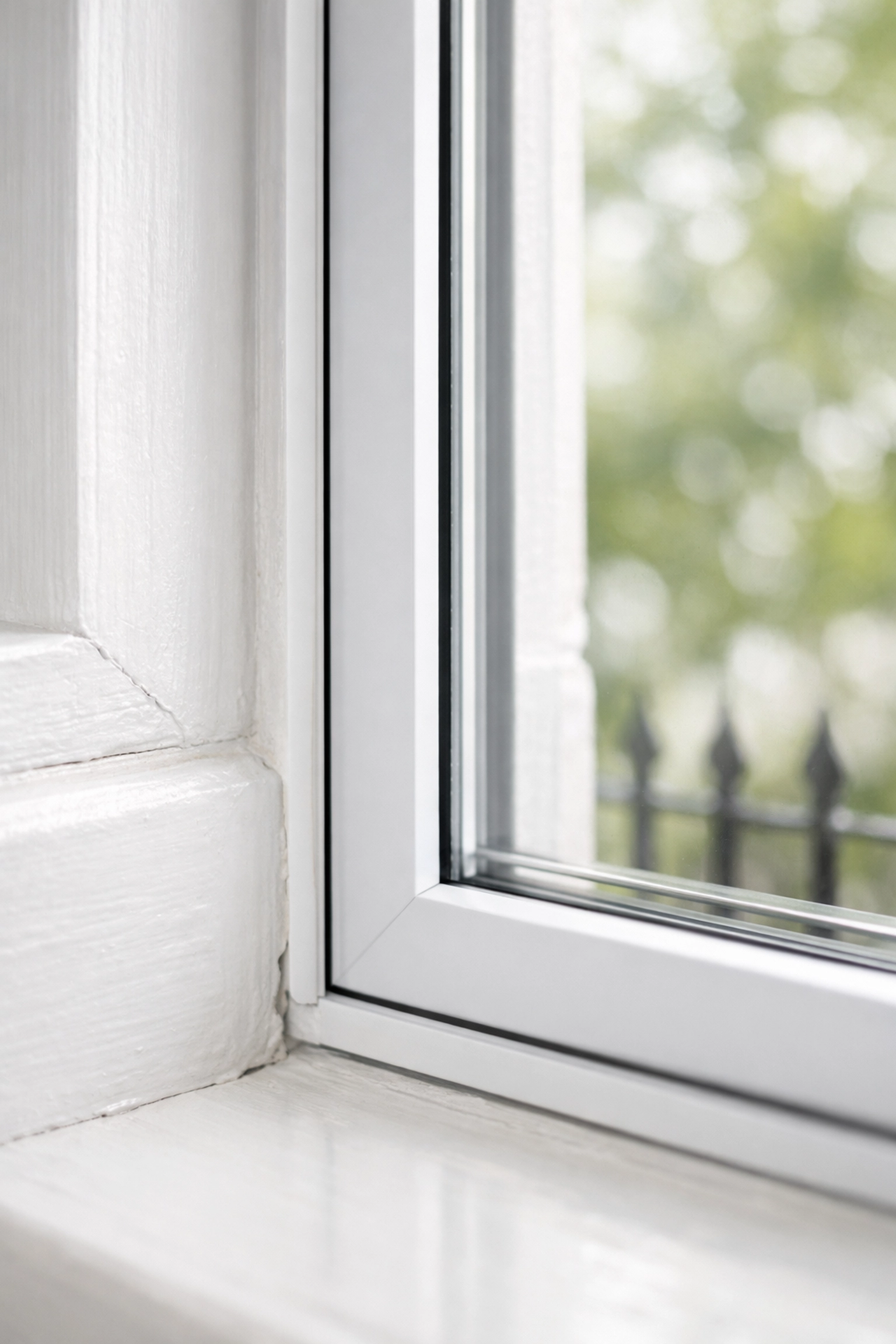 Precise installation of discreet secondary glazing in a traditional Georgian window reveal.