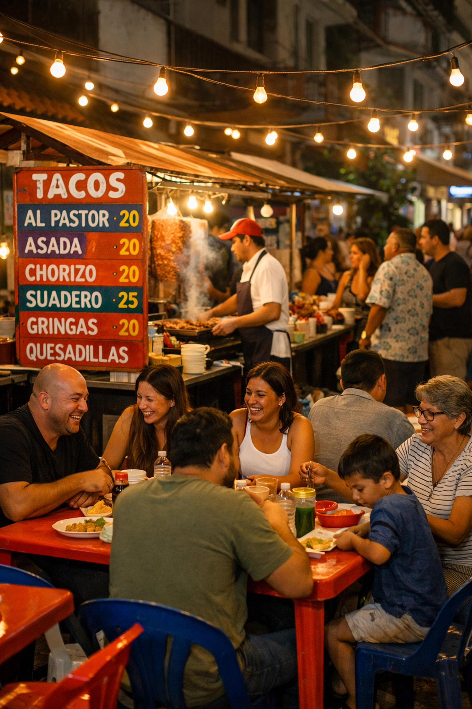 Locals dining at neighborhood taco stand in Zona Romántica Puerto Vallarta