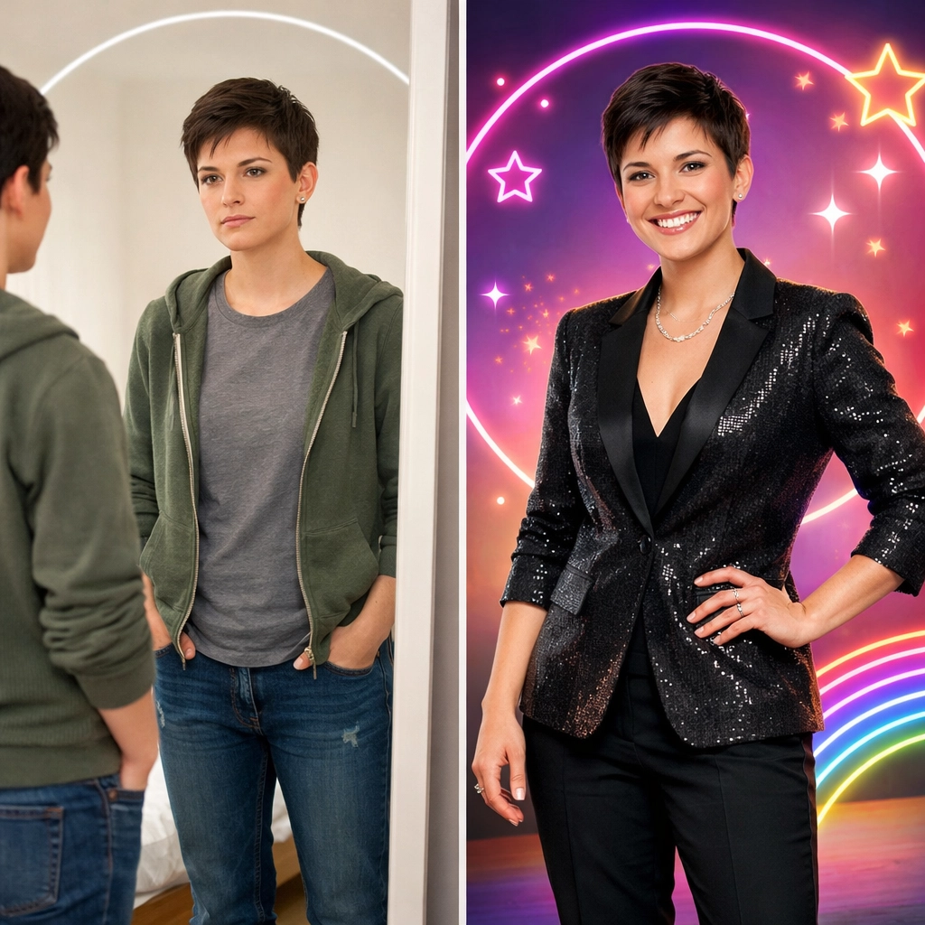 Crossdresser and trans woman comparing different gender expressions and authentic identity