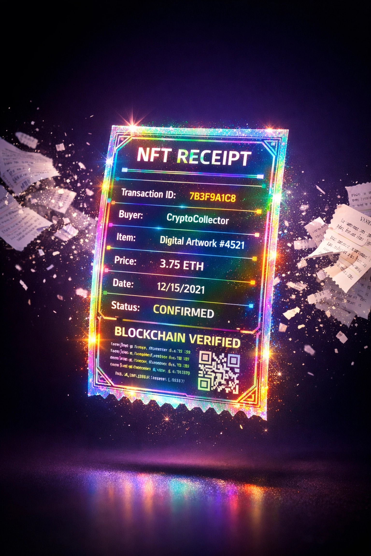 NFT receipt replacing traditional paper receipts in crypto payment systems