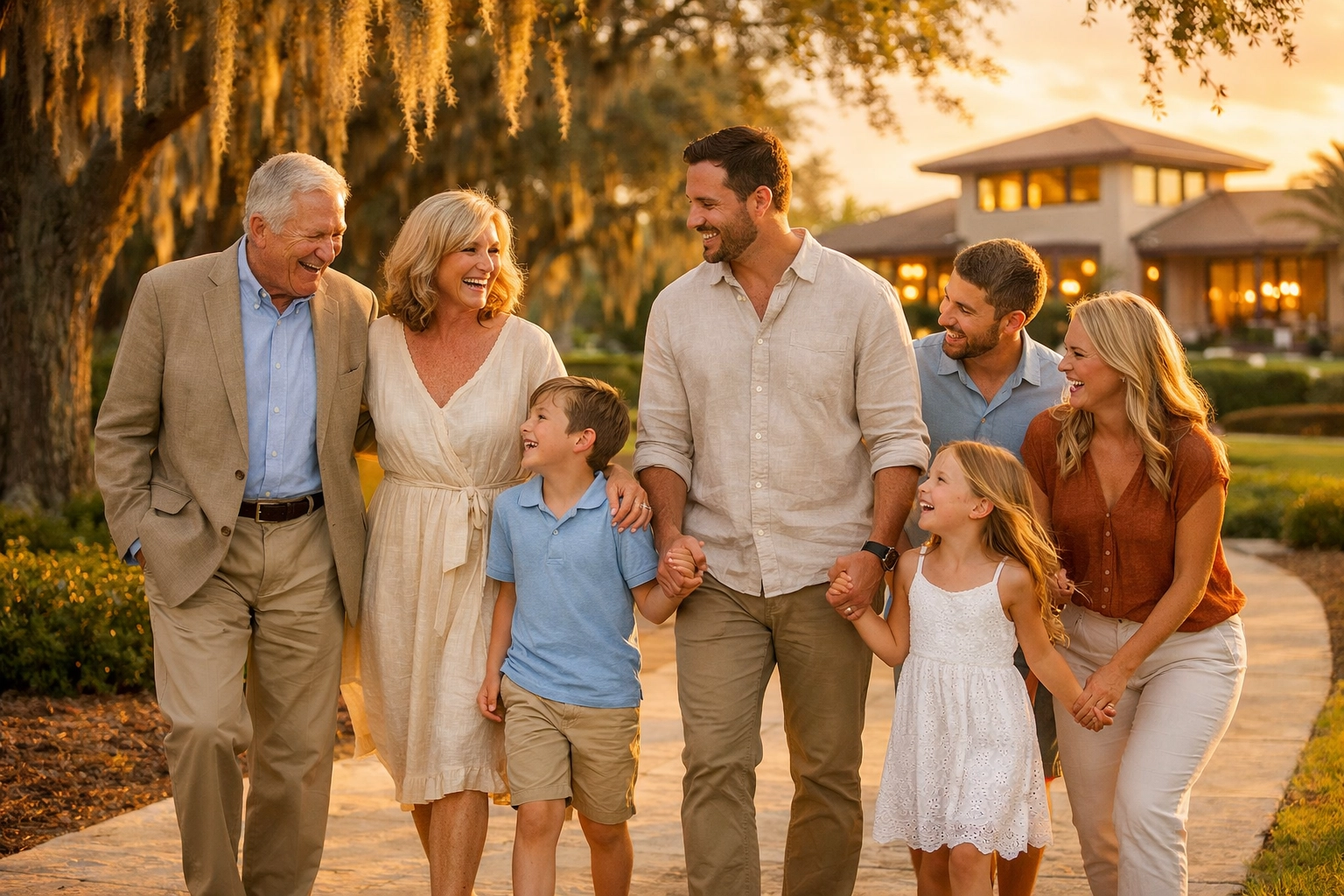 Three generations of a family in Wesley Chapel FL illustrating estate planning and long-term legacy.