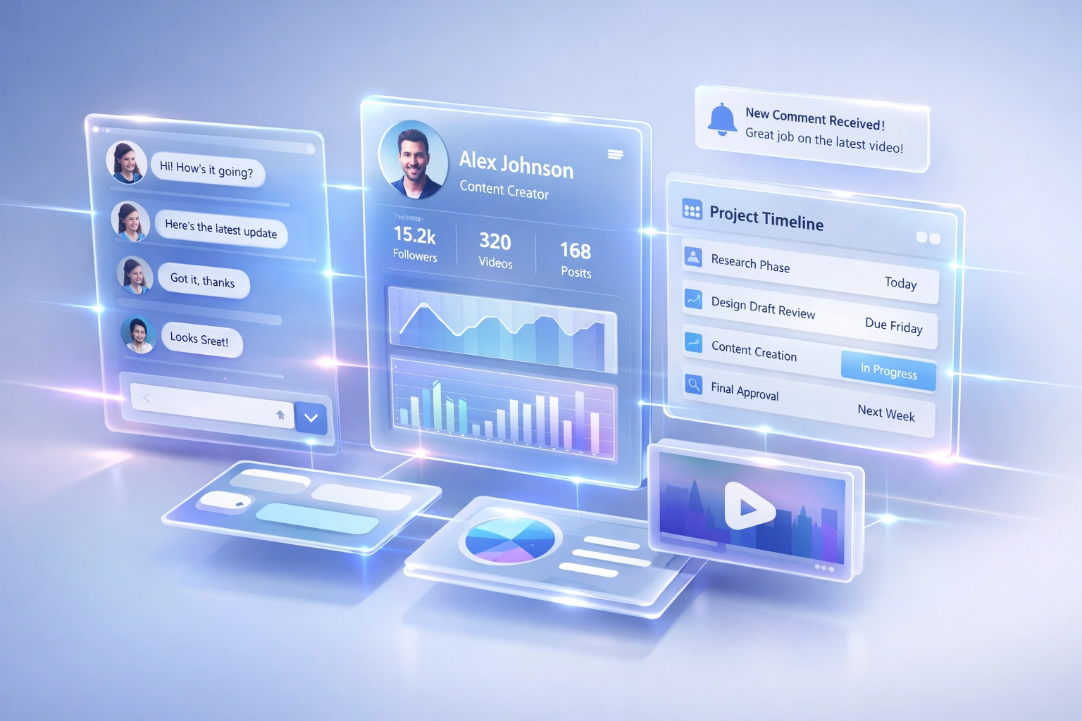 Unified CRM dashboard tracking influencer conversations and creator relationships