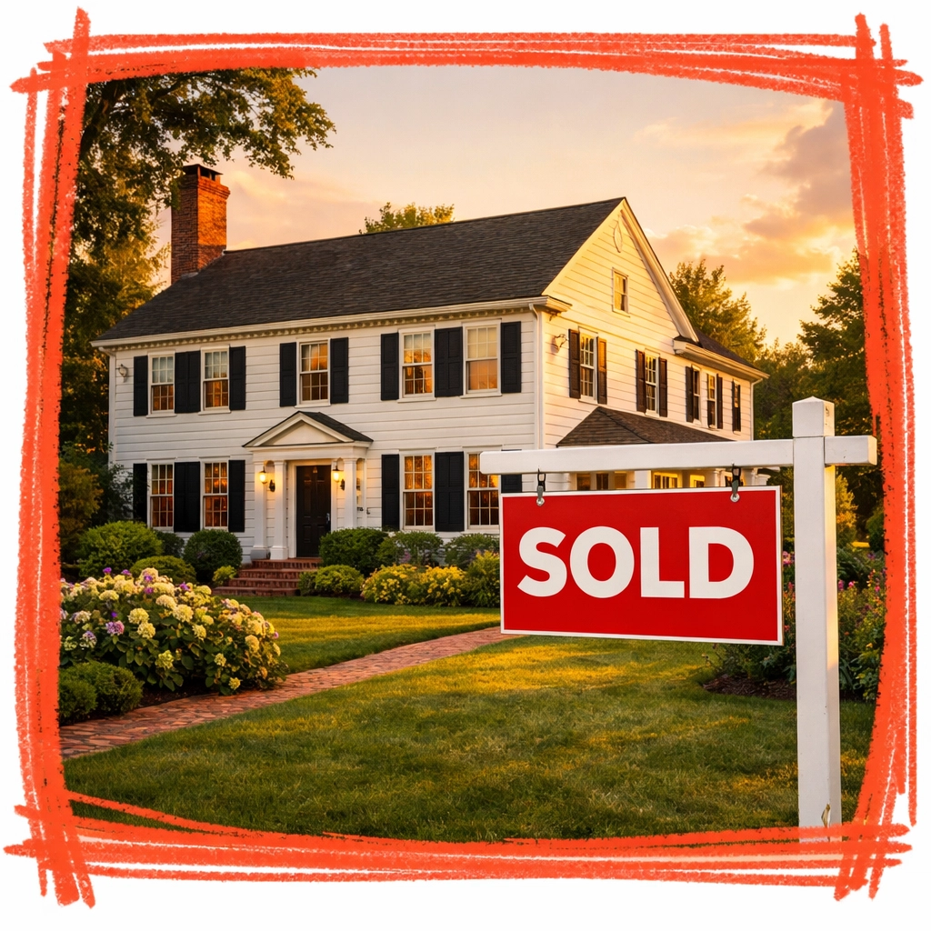Connecticut home with sold sign showing fast-moving real estate market in 2026