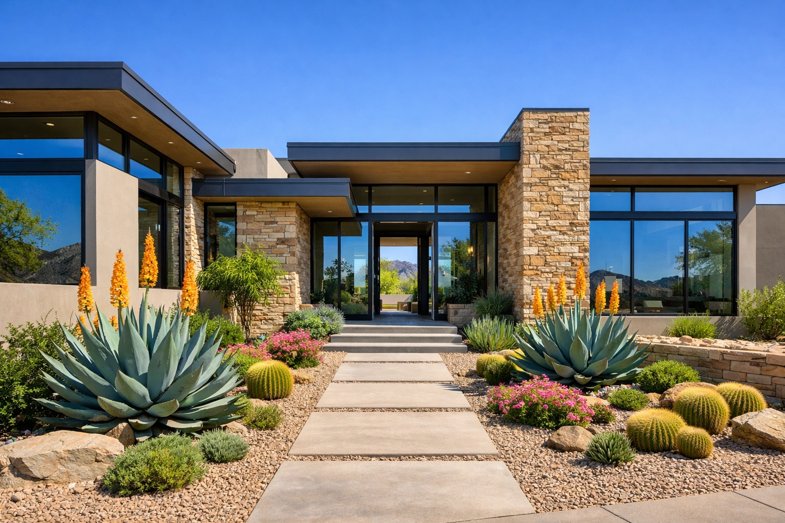 A modern desert home in North Phoenix featuring clean lines and professional staging for 2026. A modern desert home in North Phoenix featuring clean lines and professional staging for 2026.