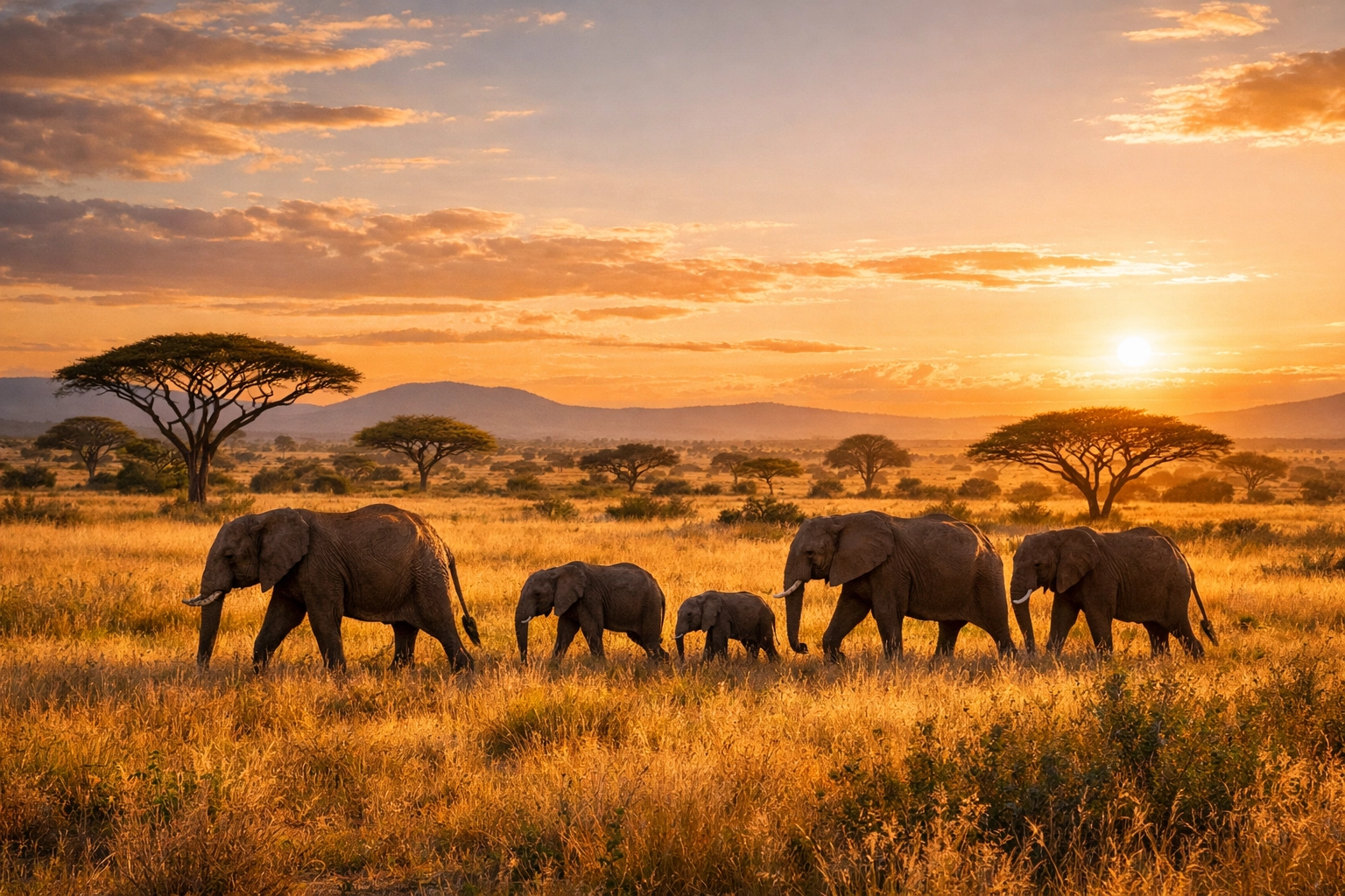 African savannah landscape with elephants showcasing conservation storytelling and brand alignment.