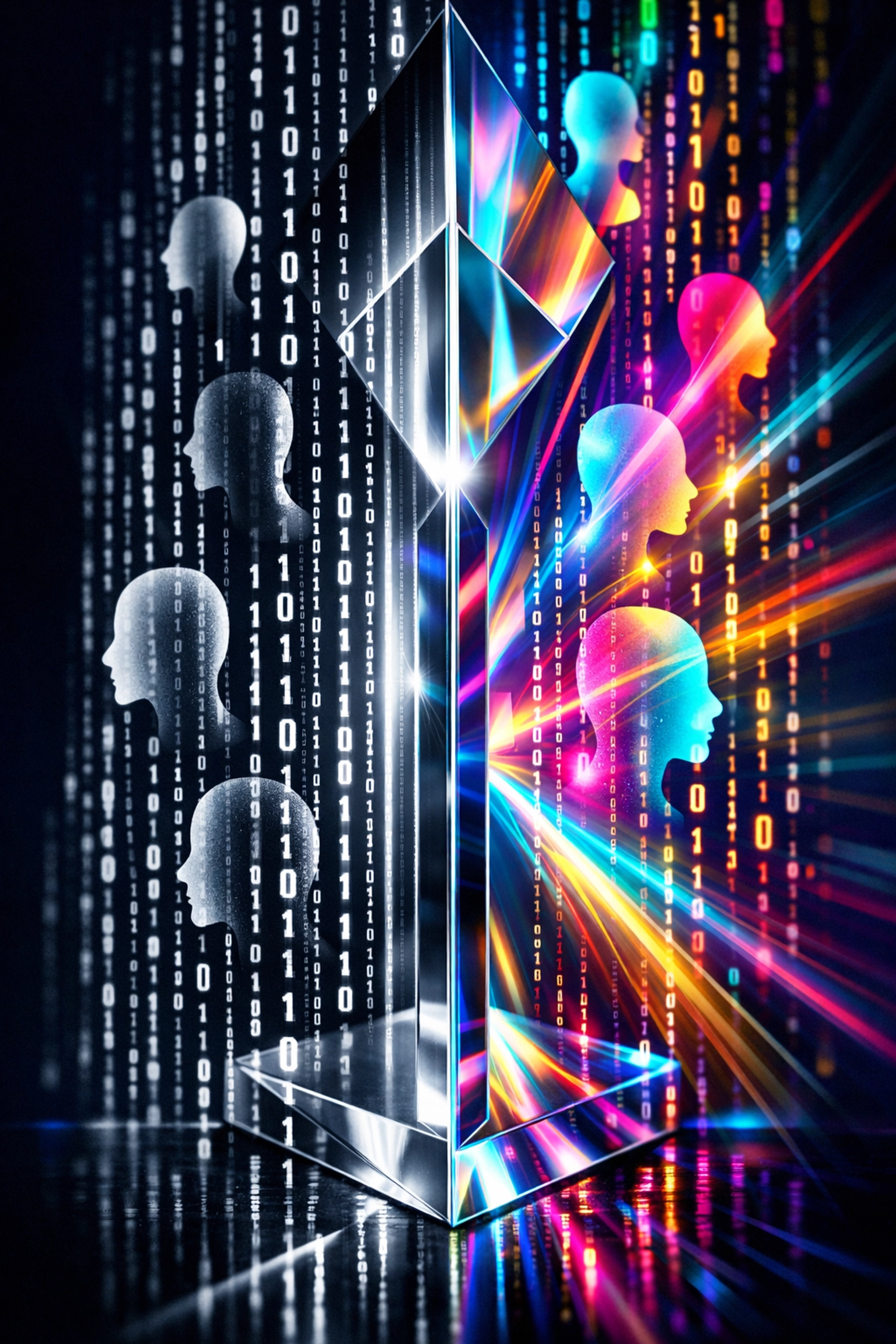 Prismatische Filterung von Daten zur Vermeidung von Bias und Förderung von Fairness in der KI.