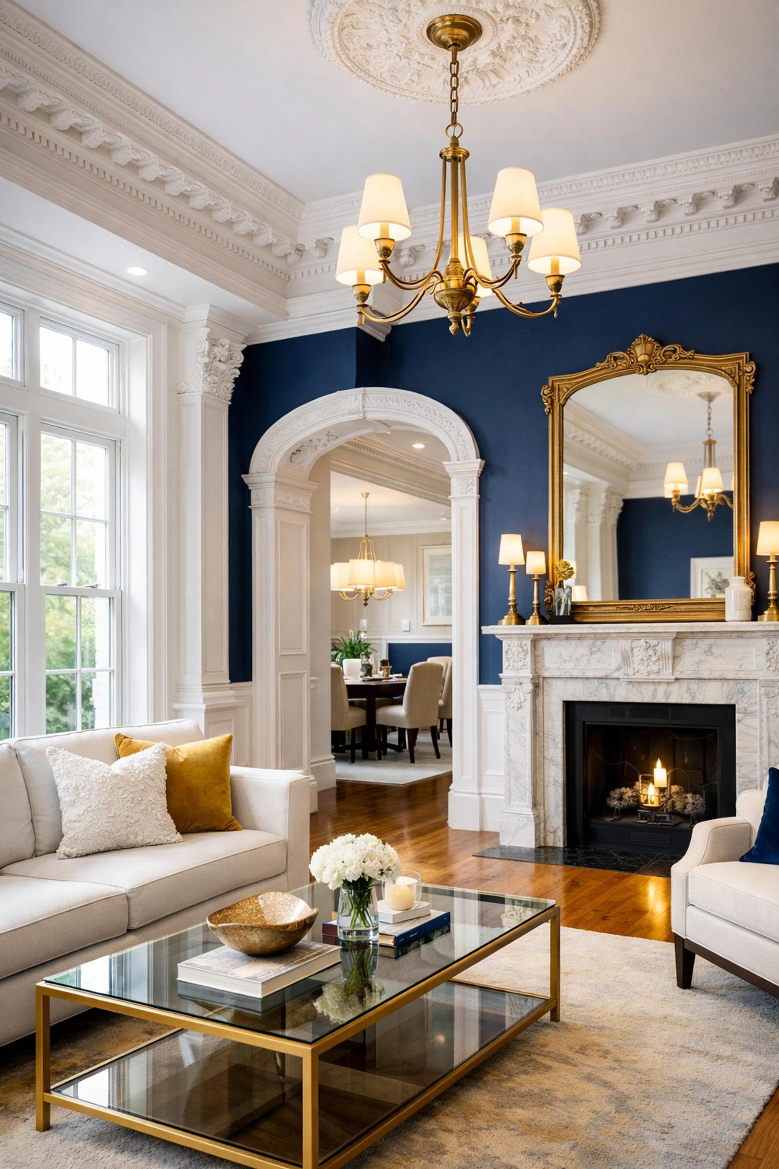 Spotless high-end Worcester residential interior featuring dust-free crown molding and deep cleaning Worcester.