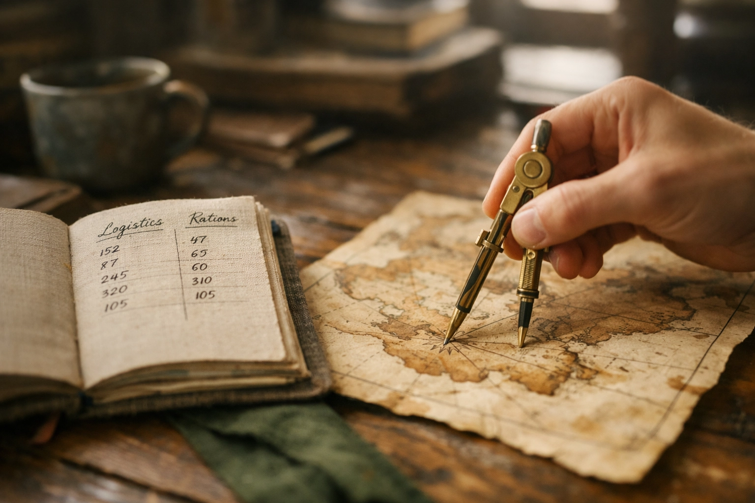 Student using a compass on a map for hands on homeschool curriculum and geography project-based learning.